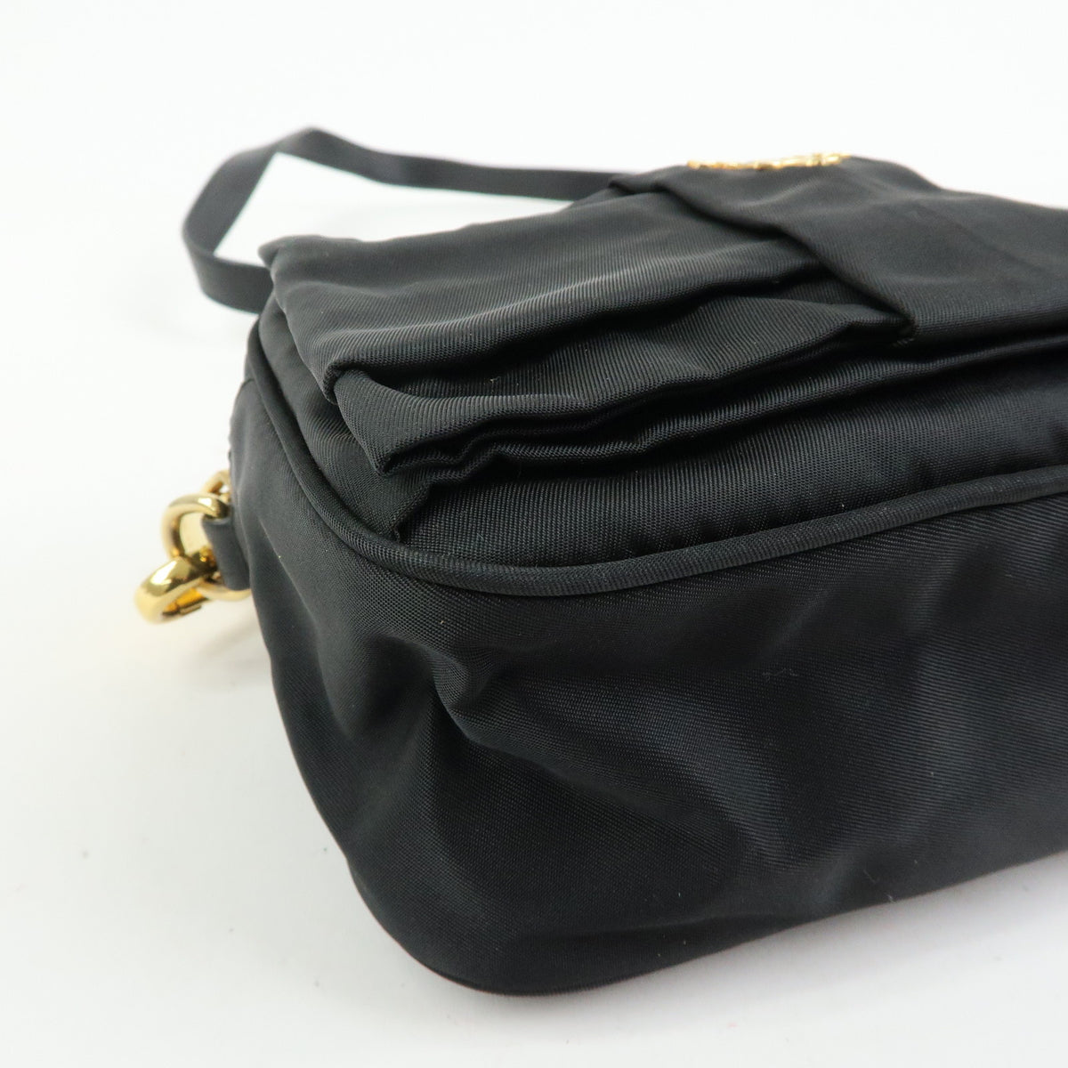 PRADA Nylon Leather Mini Shoulder Bag Crossbody Bag Black