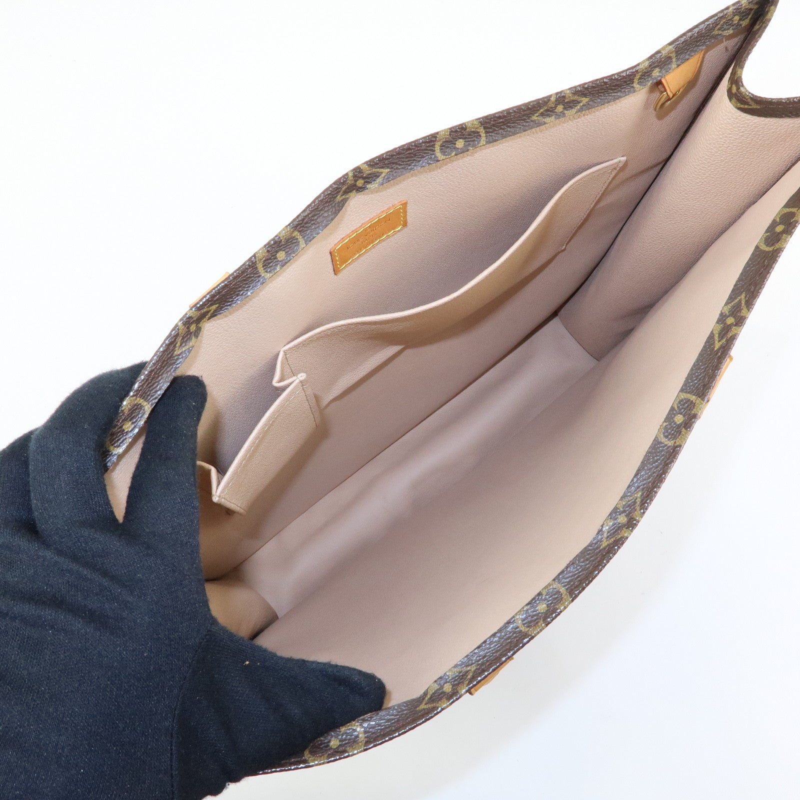 Louis Vuitton Monogram Sac Plat Tote Bag Hand Bag Brown M51140