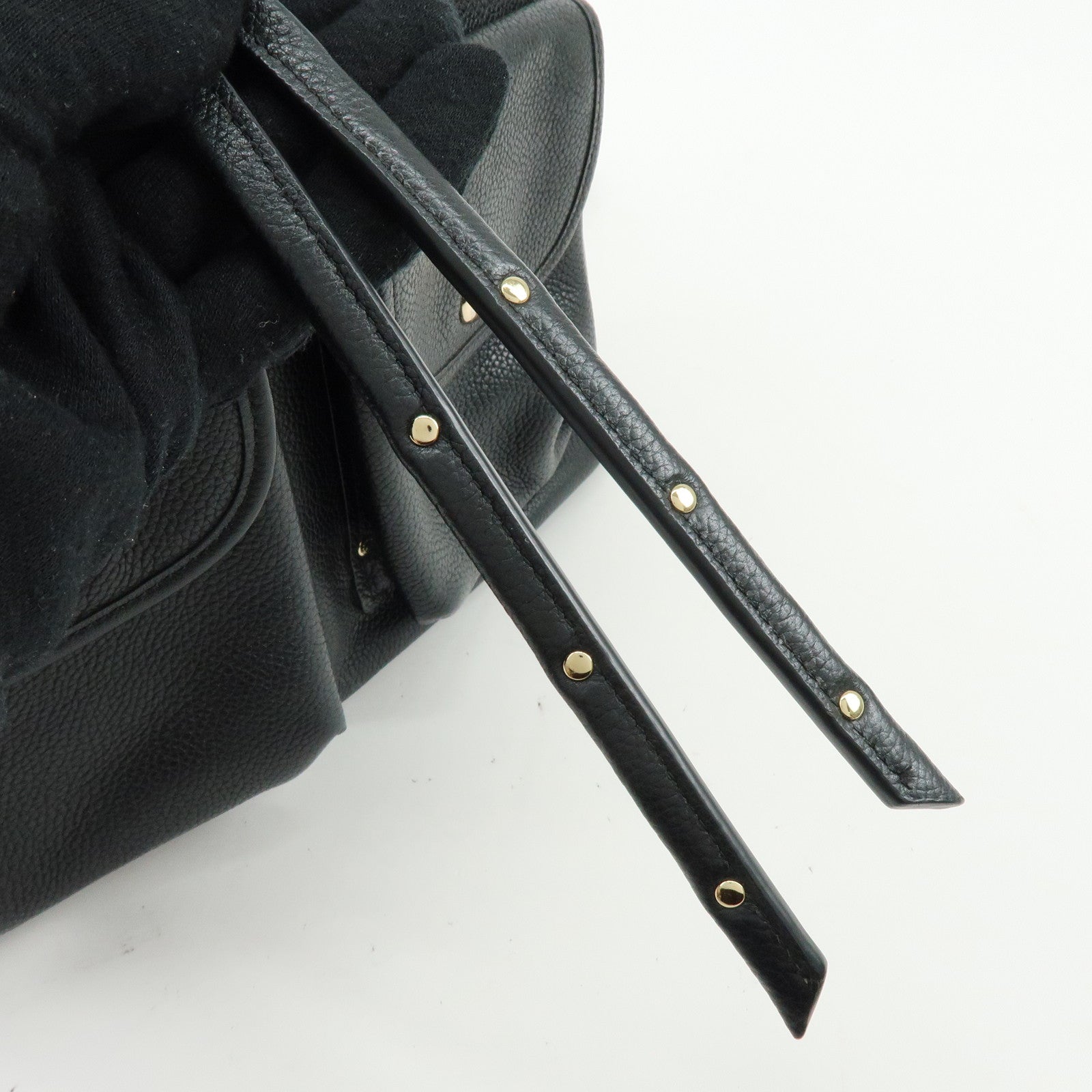 COACH Logo Leather Turn Lock Backpack Rucksack Black