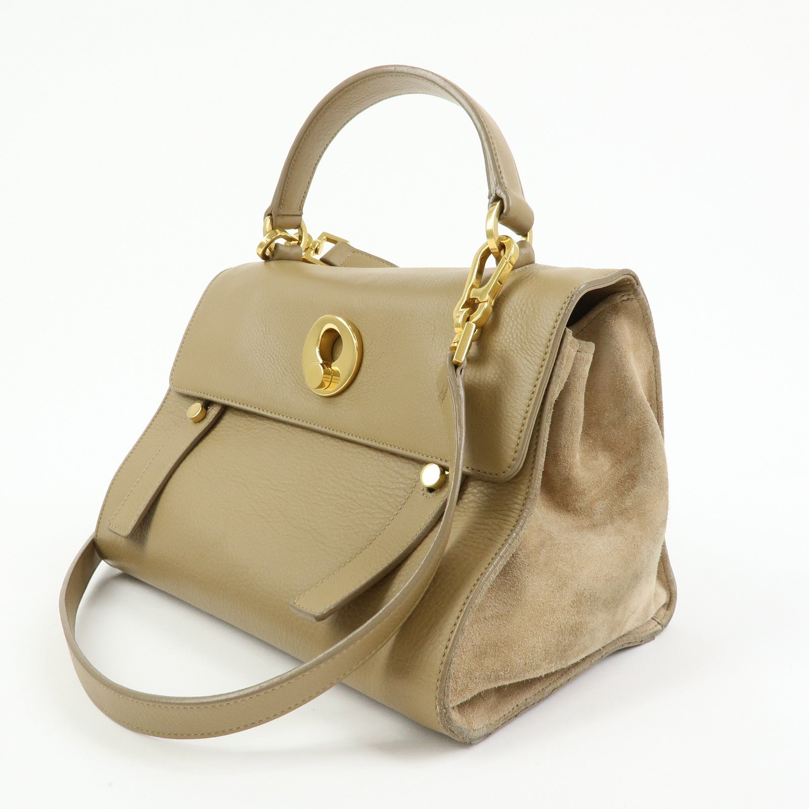 SAINT LAURENT PARIS Muse Two Leather Suede 2Way Bag Hand Bag 368229