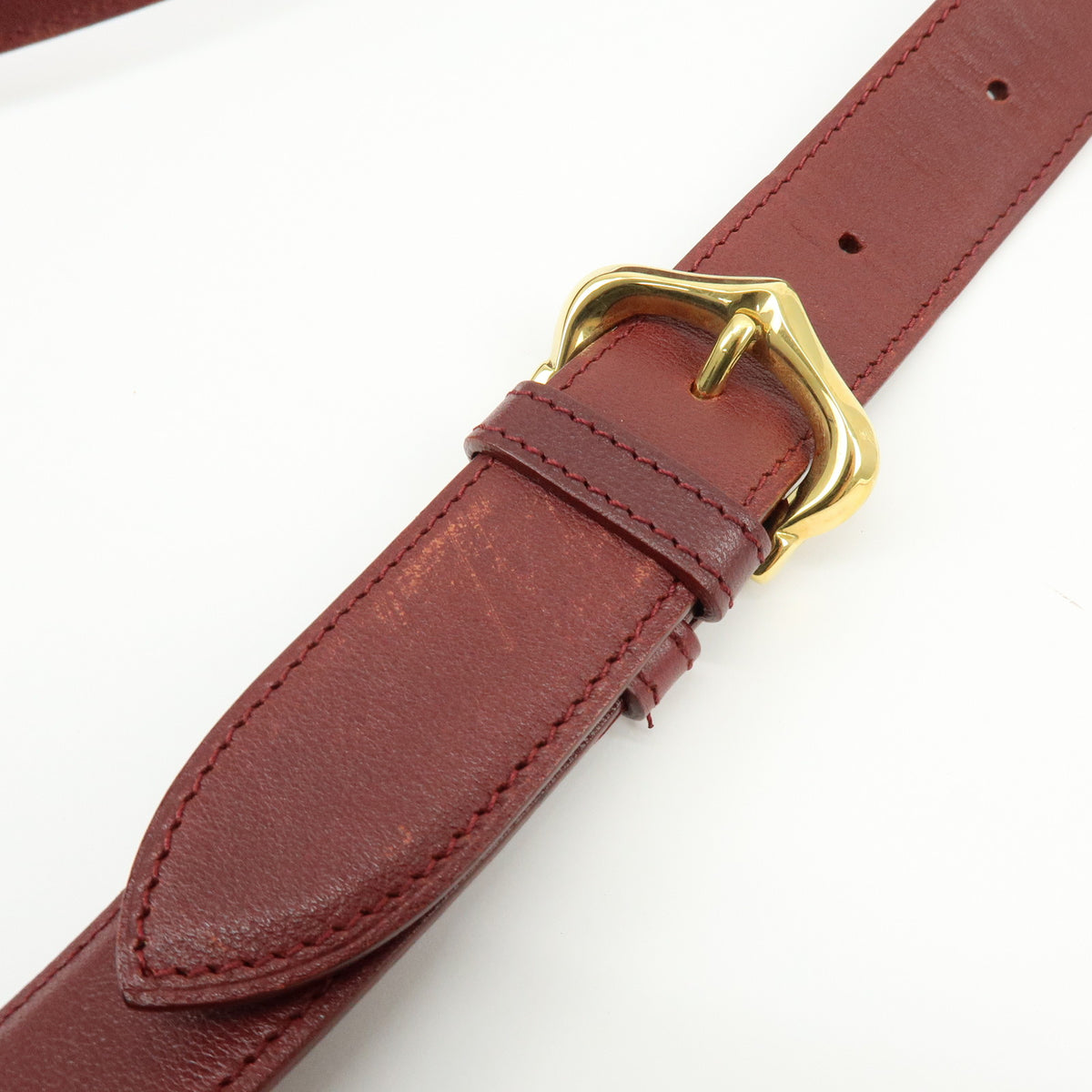 Cartier Must de Cartier Leather Flap Shoulder Bag Bordeaux