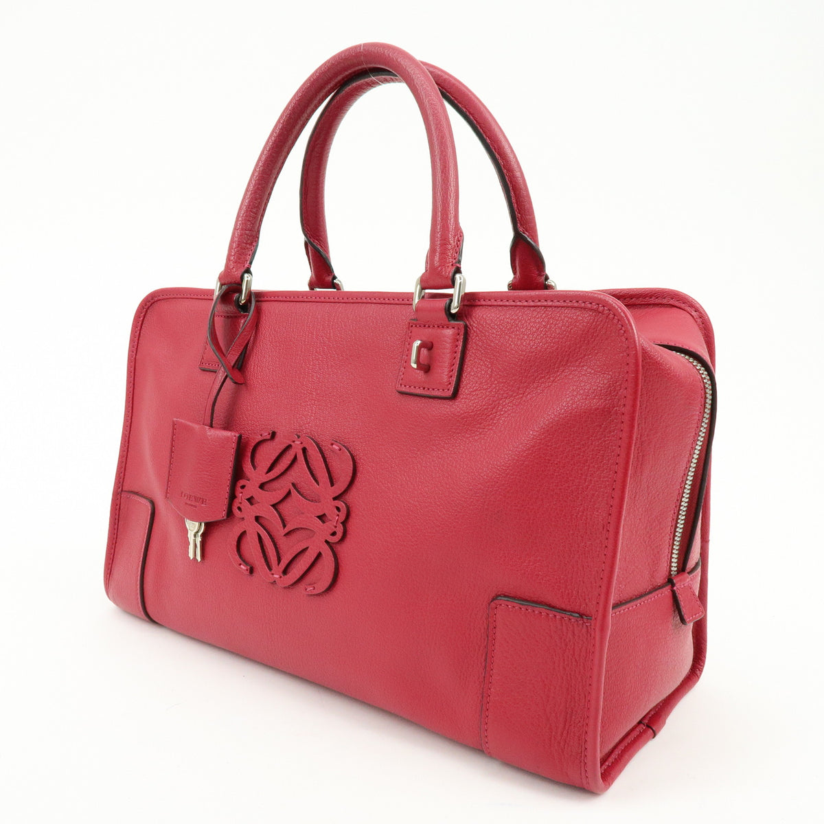 LOEWE Anagram Amazona 36 Hand Bag Boston Bag Wine Red
