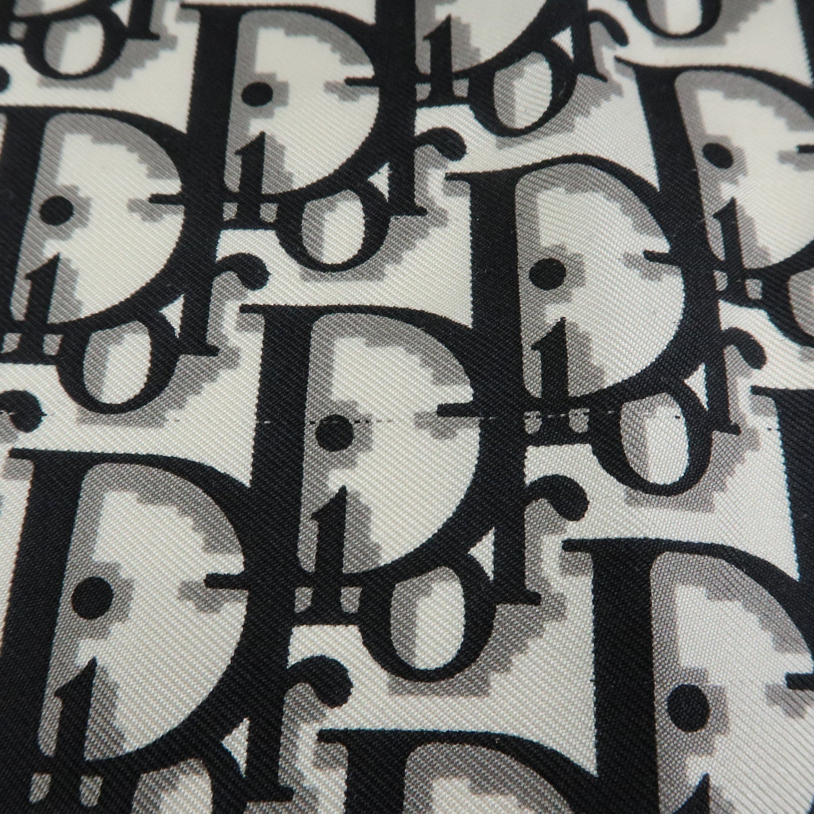 Christian Dior Trotter Silk 100% Scarf Black White