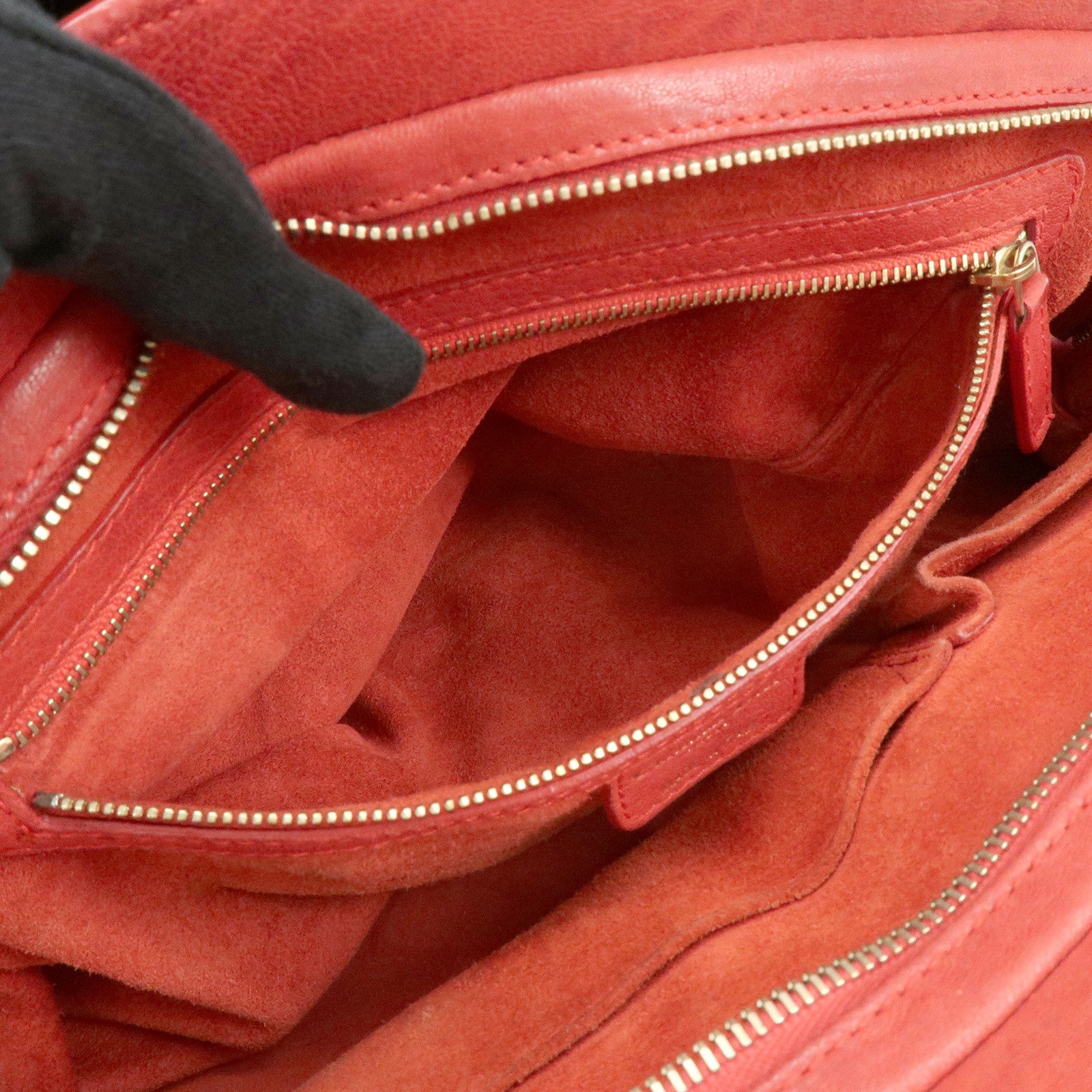 Christian Dior My Dior Logo Leather Hand Bag Satchel Bag Red
