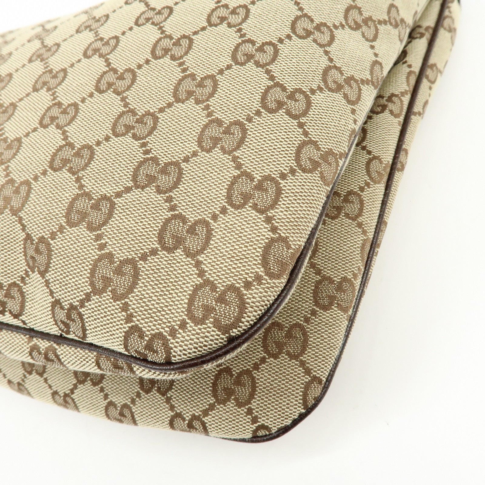 GUCCI Sherry GG Canvas Leather Shoulder Bag Hand Bag Beige Brown 146243