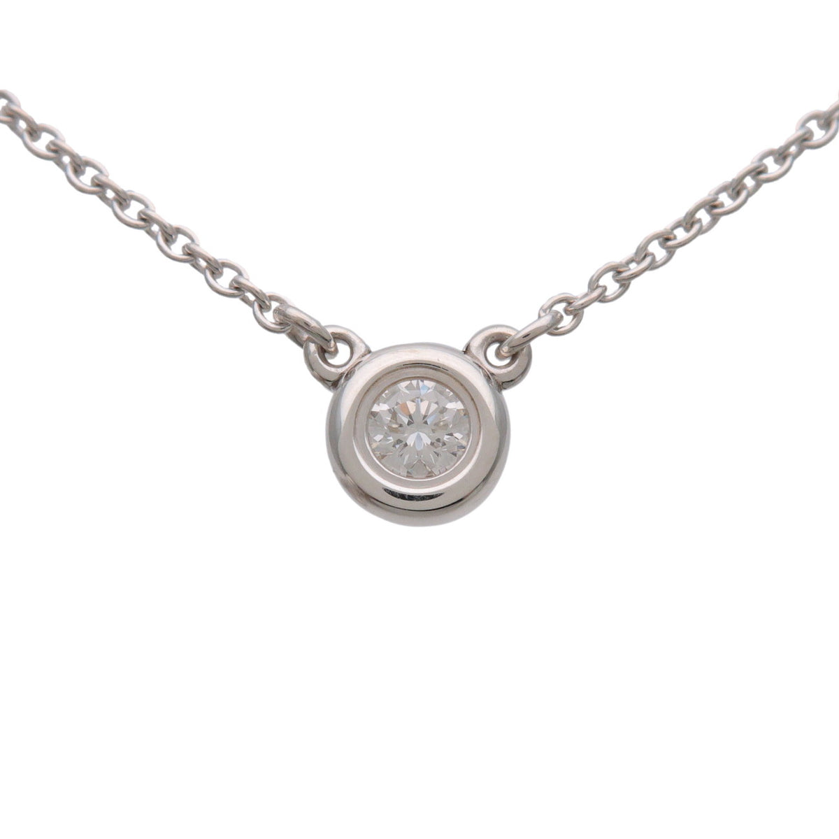Tiffany & Co By The Yard 1P Diamond Necklace SV925 Silver