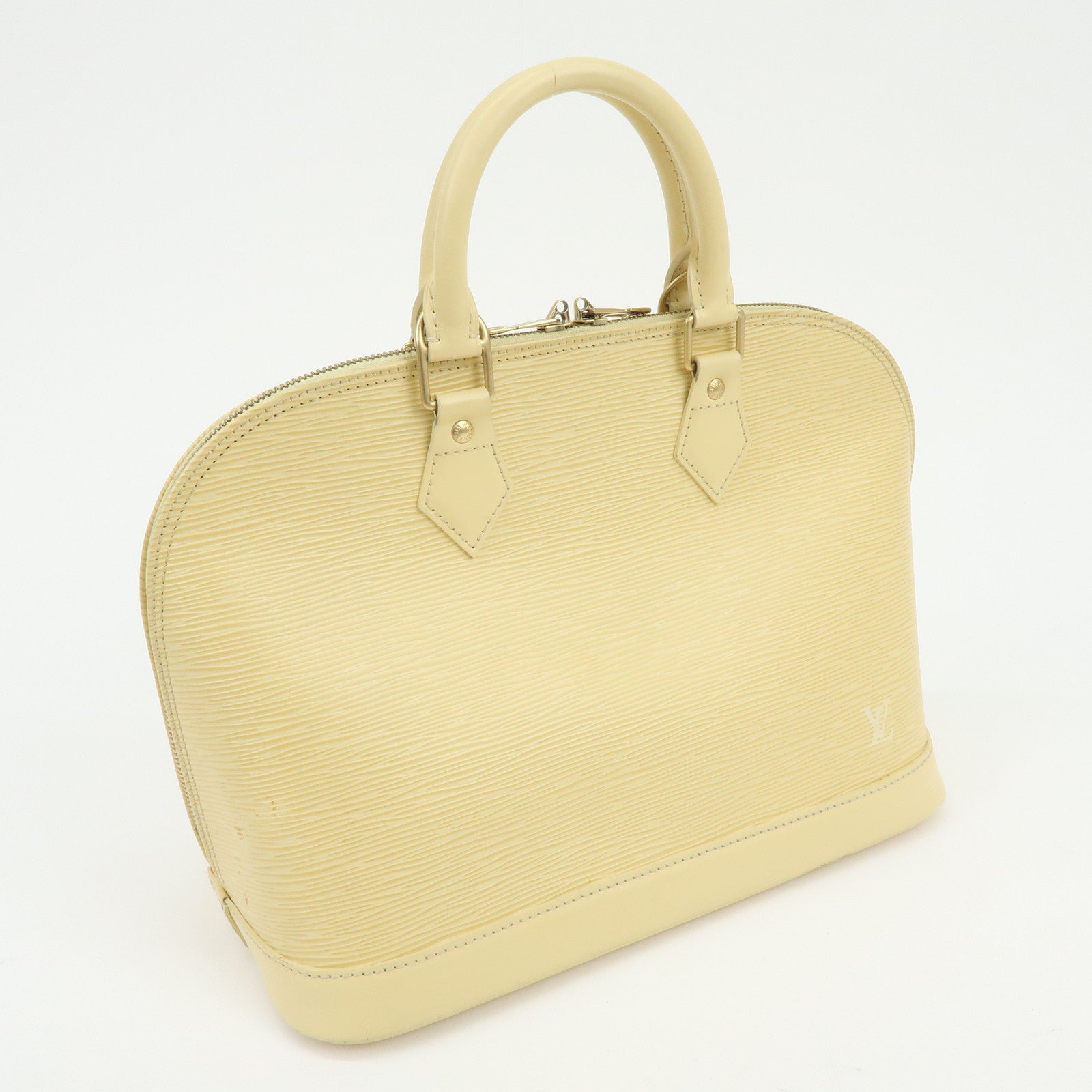 Louis Vuitton Epi Alma Leather Hand Bag Vanilla Light Yellow M5214A