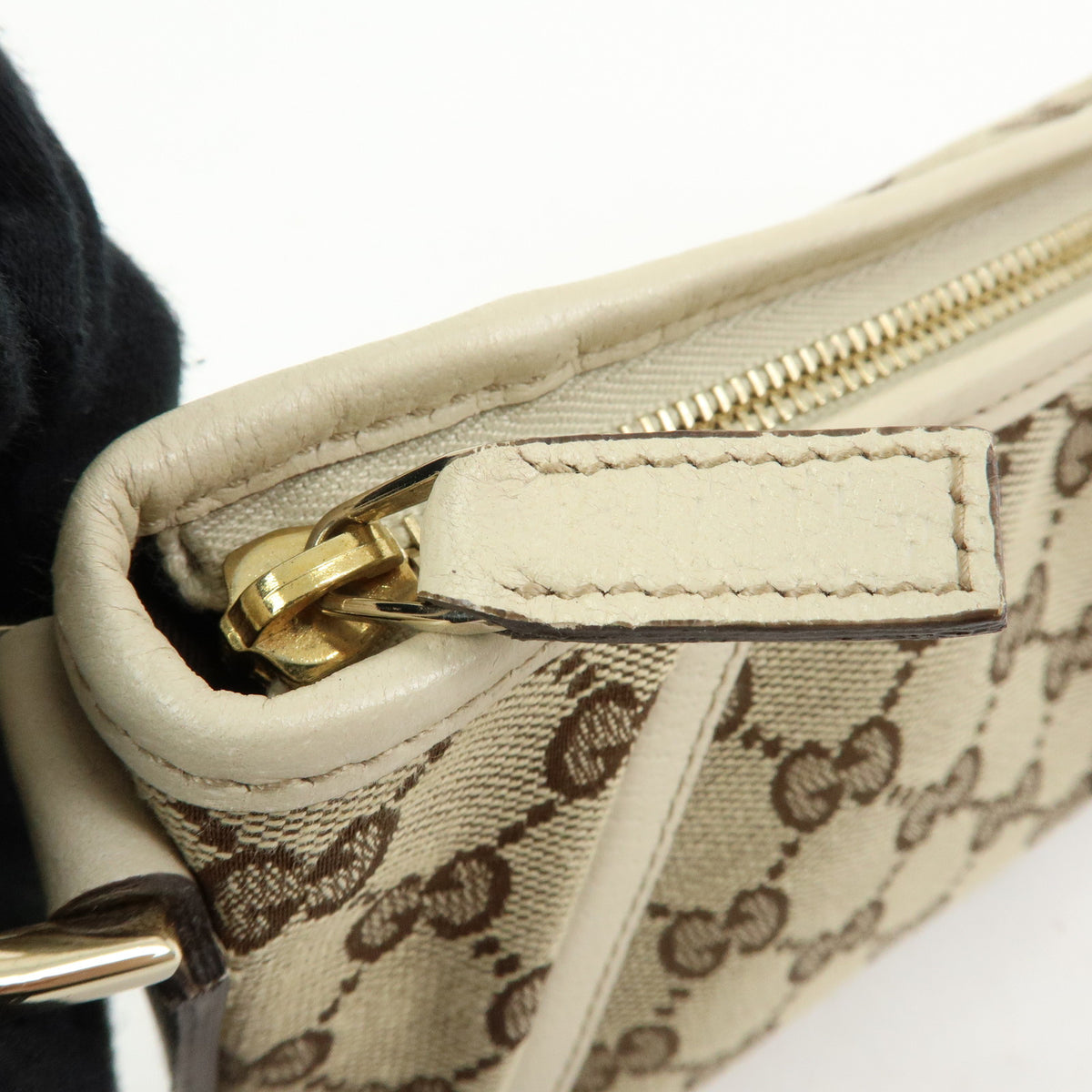 GUCCI Abbey GG Canvas Leather Mini Shoulder Bag Beige Ivory 130939