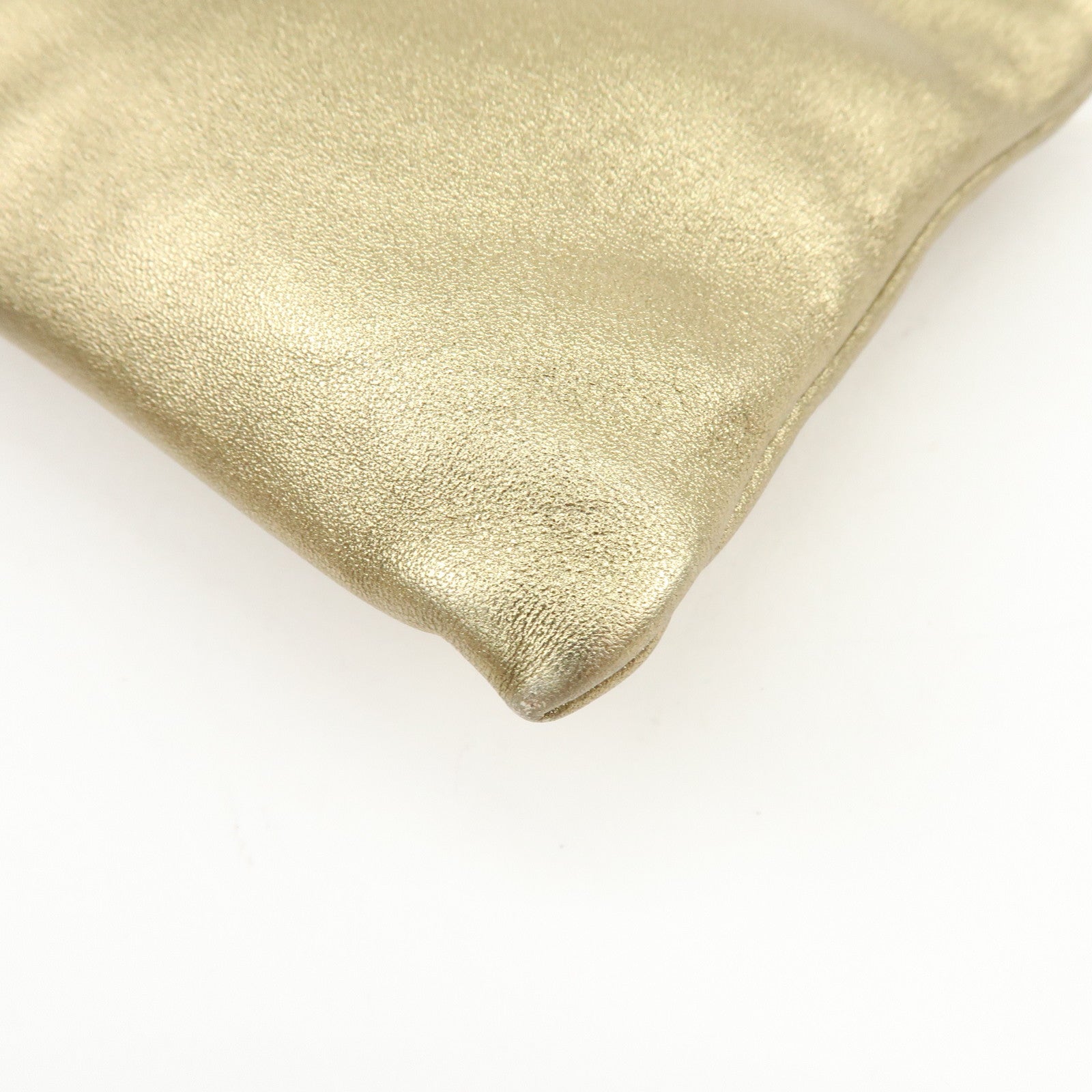 Ferragamo Gancini Nappa Leather Shoulder Hand Bag Gold