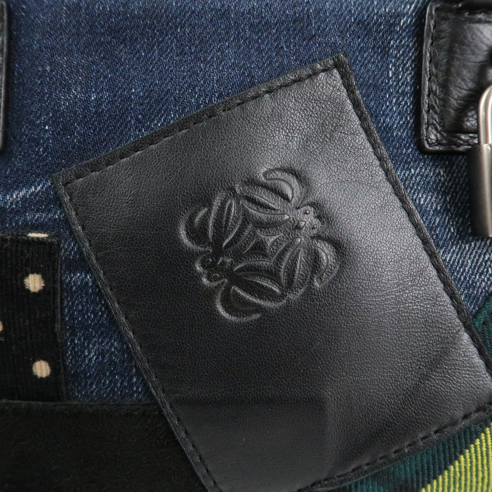 LOEWE Amazona 35 Anagram Denim Leather Junya Watanabe Hand Bag Used