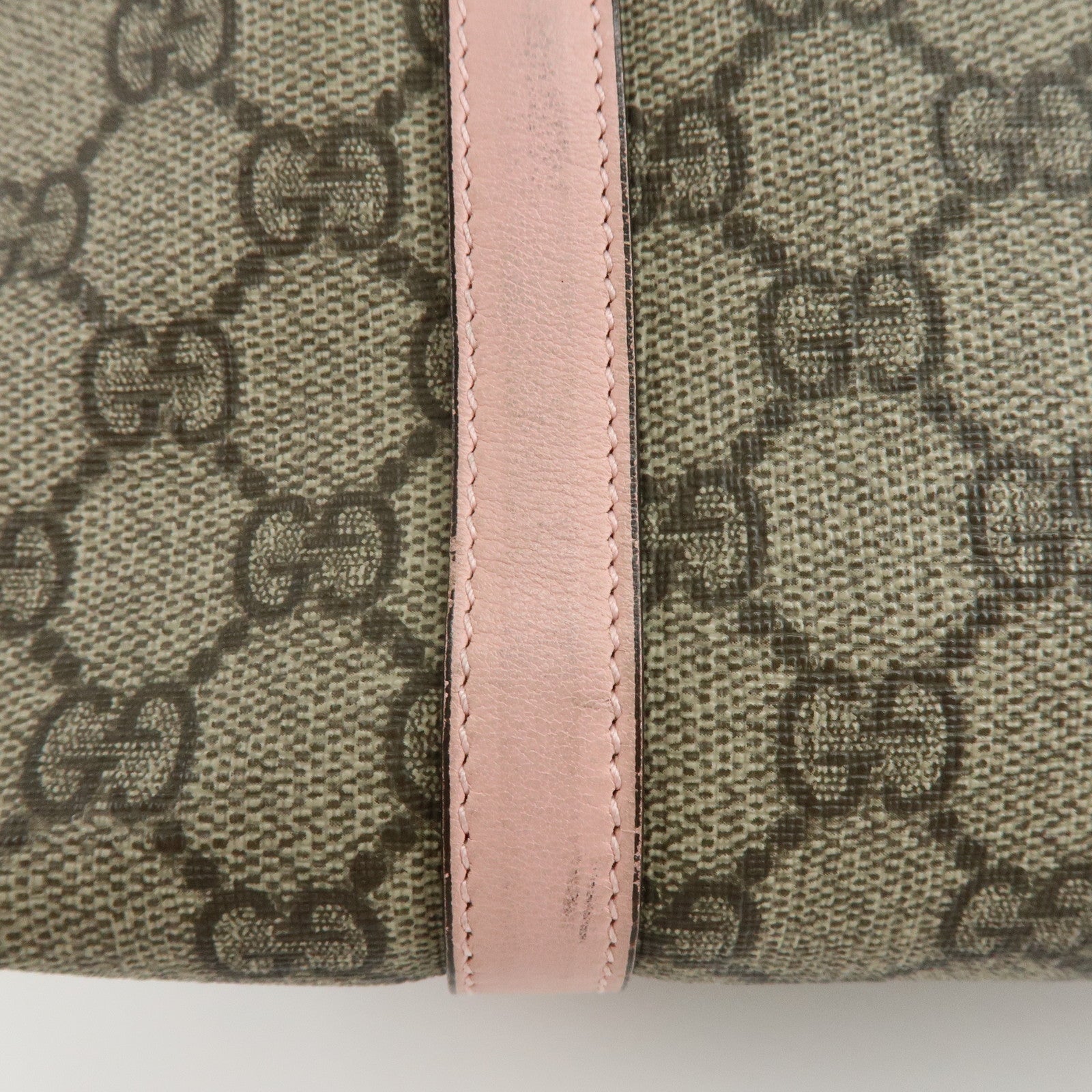 GUCCI Children's GG Supreme Leather Tote Bag Hand Bag Beige Pink 297557