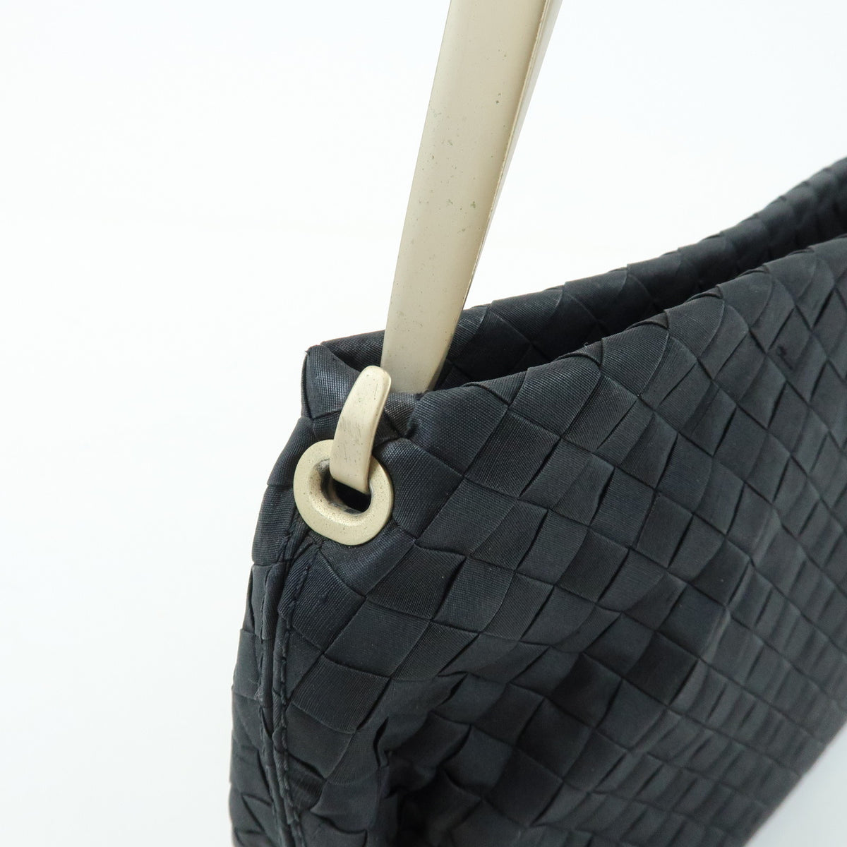 BOTTEGA VENETA Intrecciato Nylon Leather Shoulder Bag Hand Bag Black