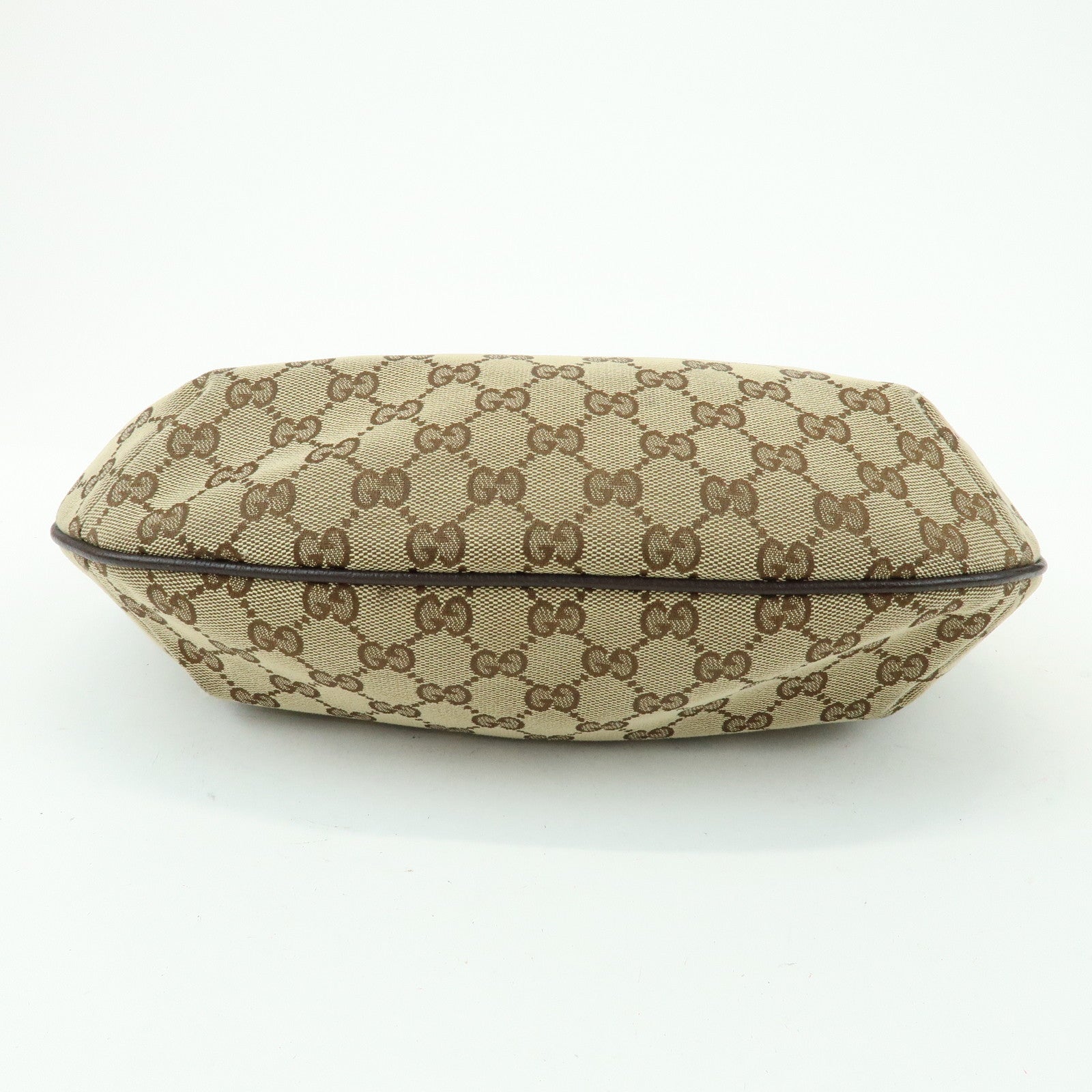 GUCCI Sherry GG Canvas Leather Shoulder Bag Beige Brown 181092