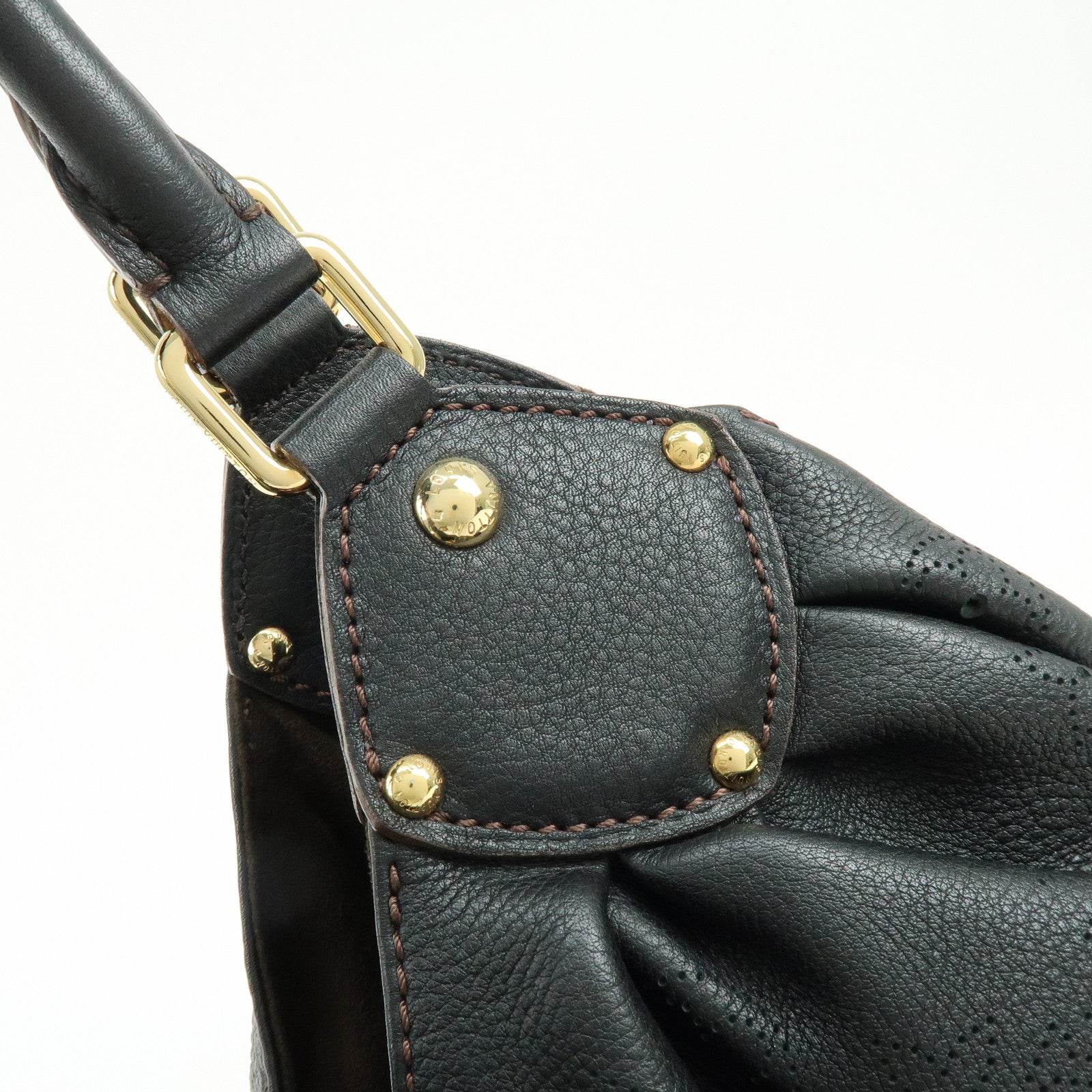 Louis Vuitton Monogram Mahina L Leather Shoulder Bag Noir Black M95765