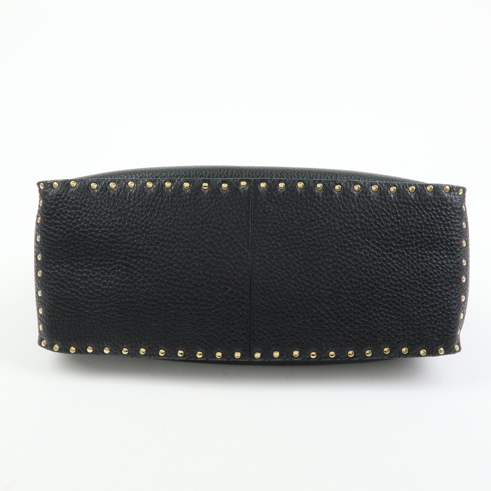 CELINE Boogie Bag Leather Hand Bag Tote Bag Studs Black