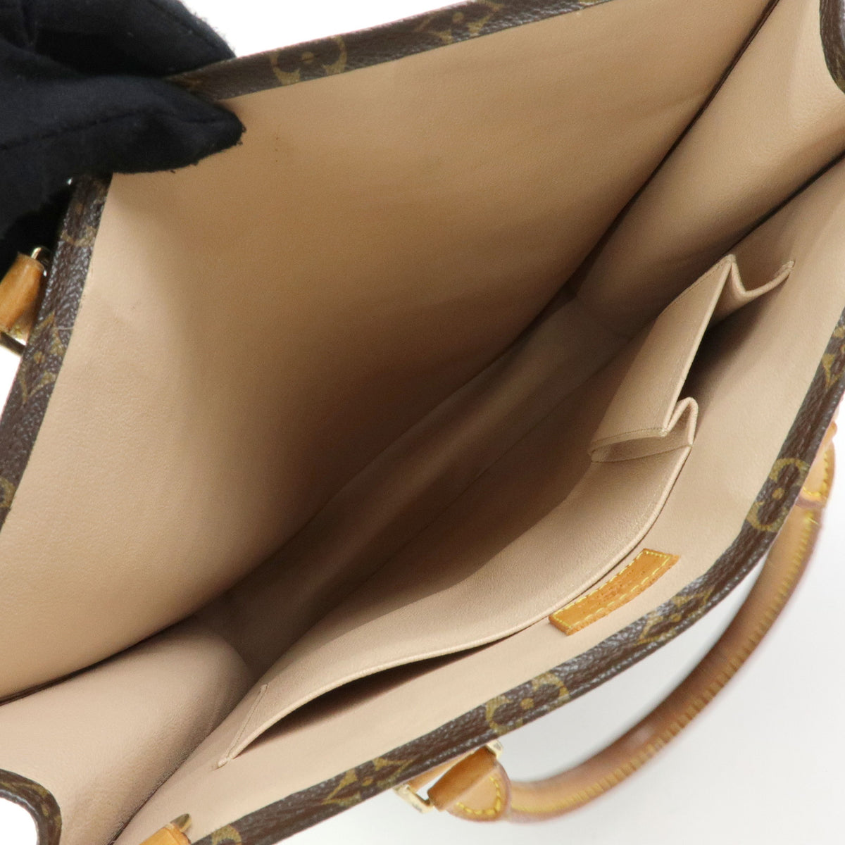 Louis Vuitton Monogram Sac Plat Tote Bag Hand Bag Brown M51140