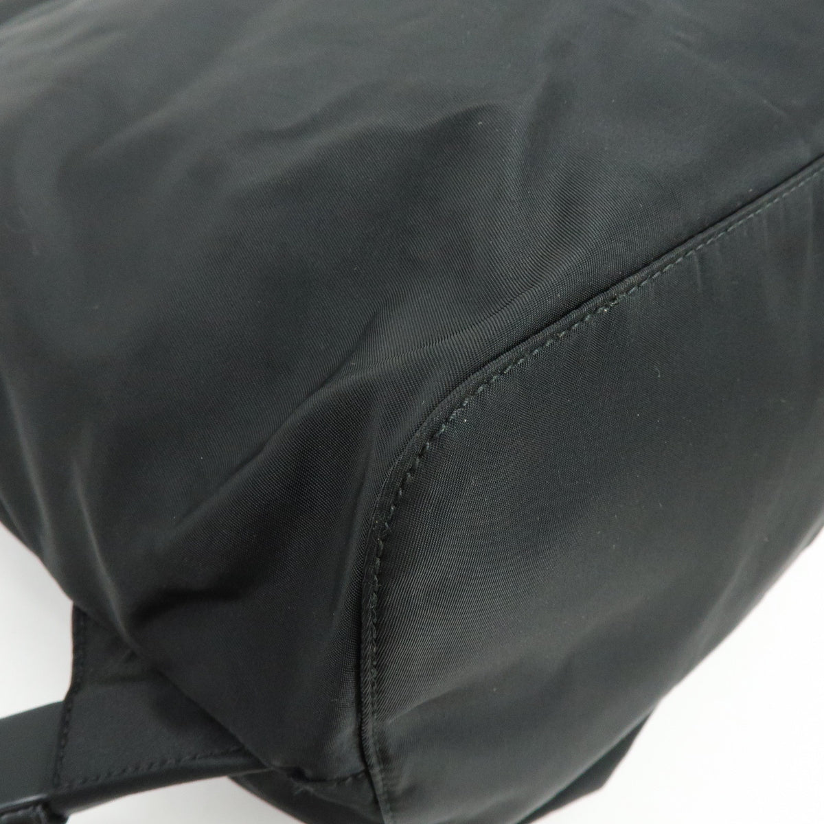 PRADA Triangle Logo Nylon Leather Backpack Rucksack Black BZ2811