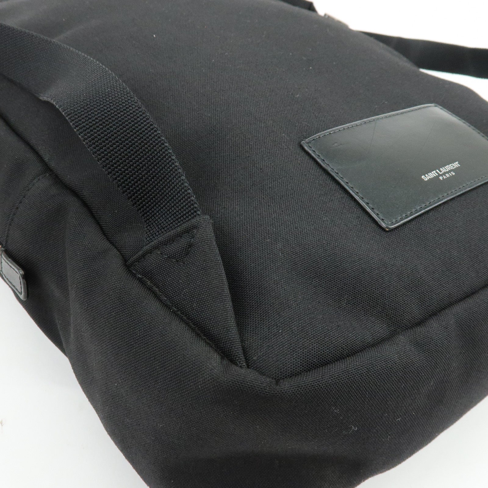 SAINT LAURENT PARIS Canvas Leather Sac City Laptop Backpack 533232