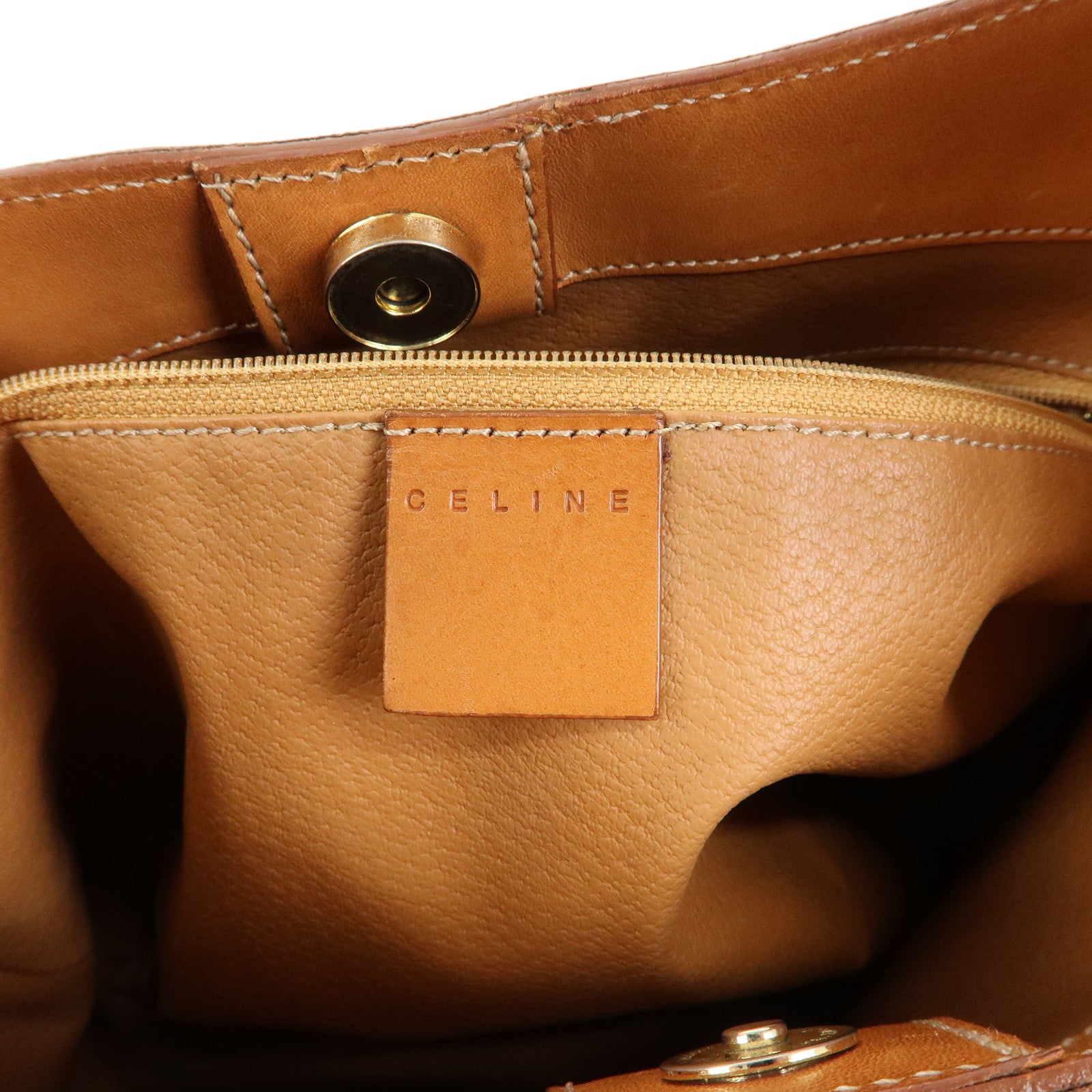 CELINE Macadam PVC Leather Shoulder Bag Brown