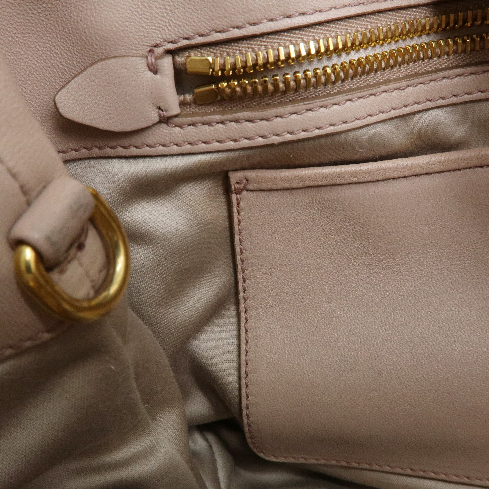 MIU MIU Matelasse Nappa Gaufre Leather 2Way Hand Bag Pink Beige RN1069