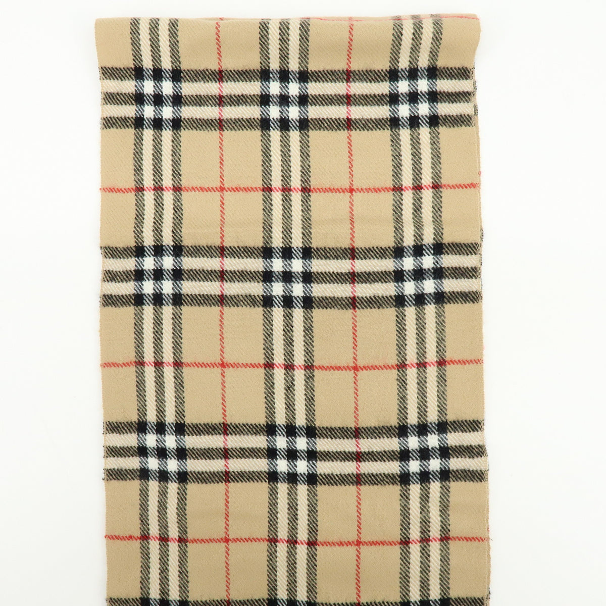 BURBERRY Nova Plaid Wool 100% Scarf Shawl Beige