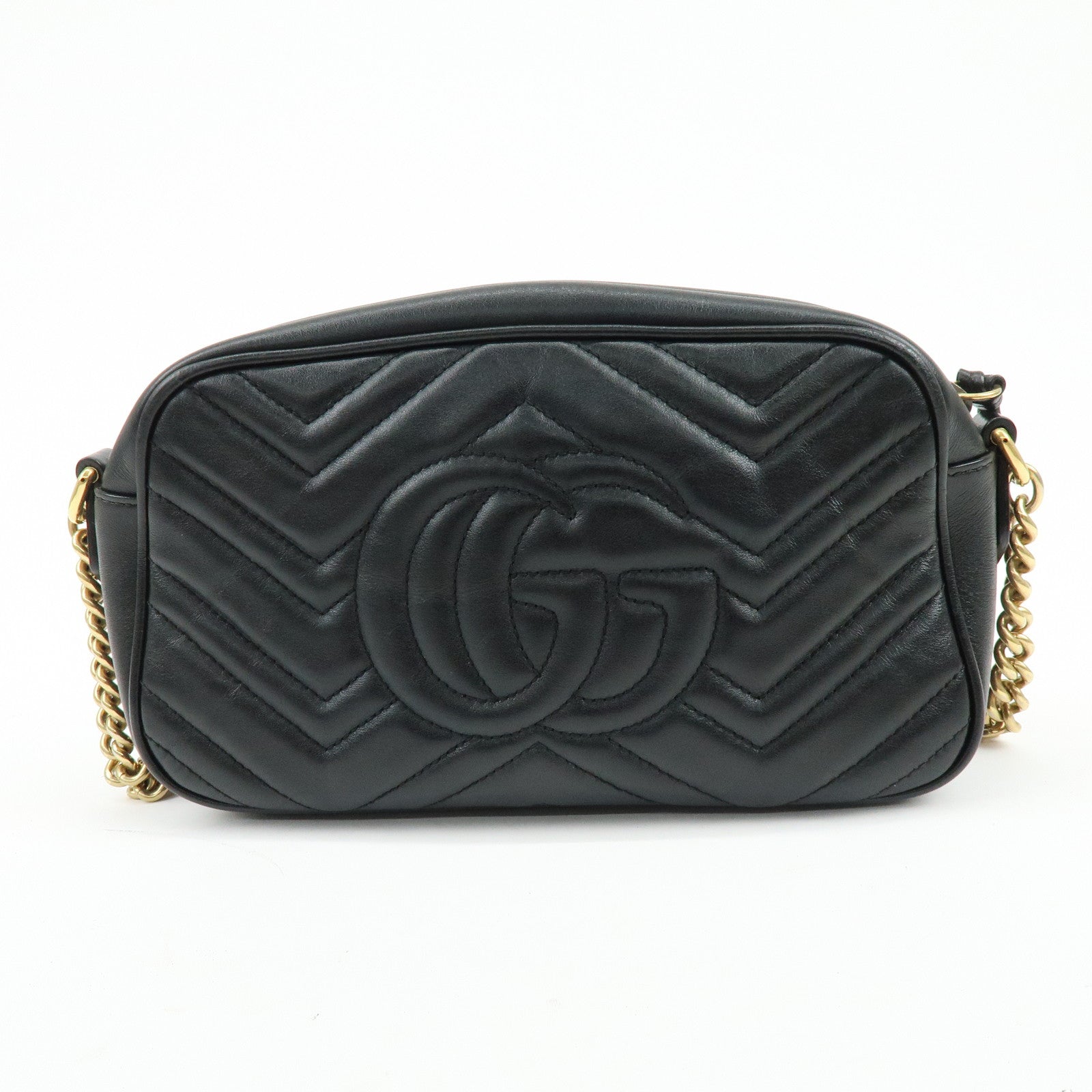 GUCCI GG Marmont Leather Shoulder Bag Crossbody Bag Black 447632