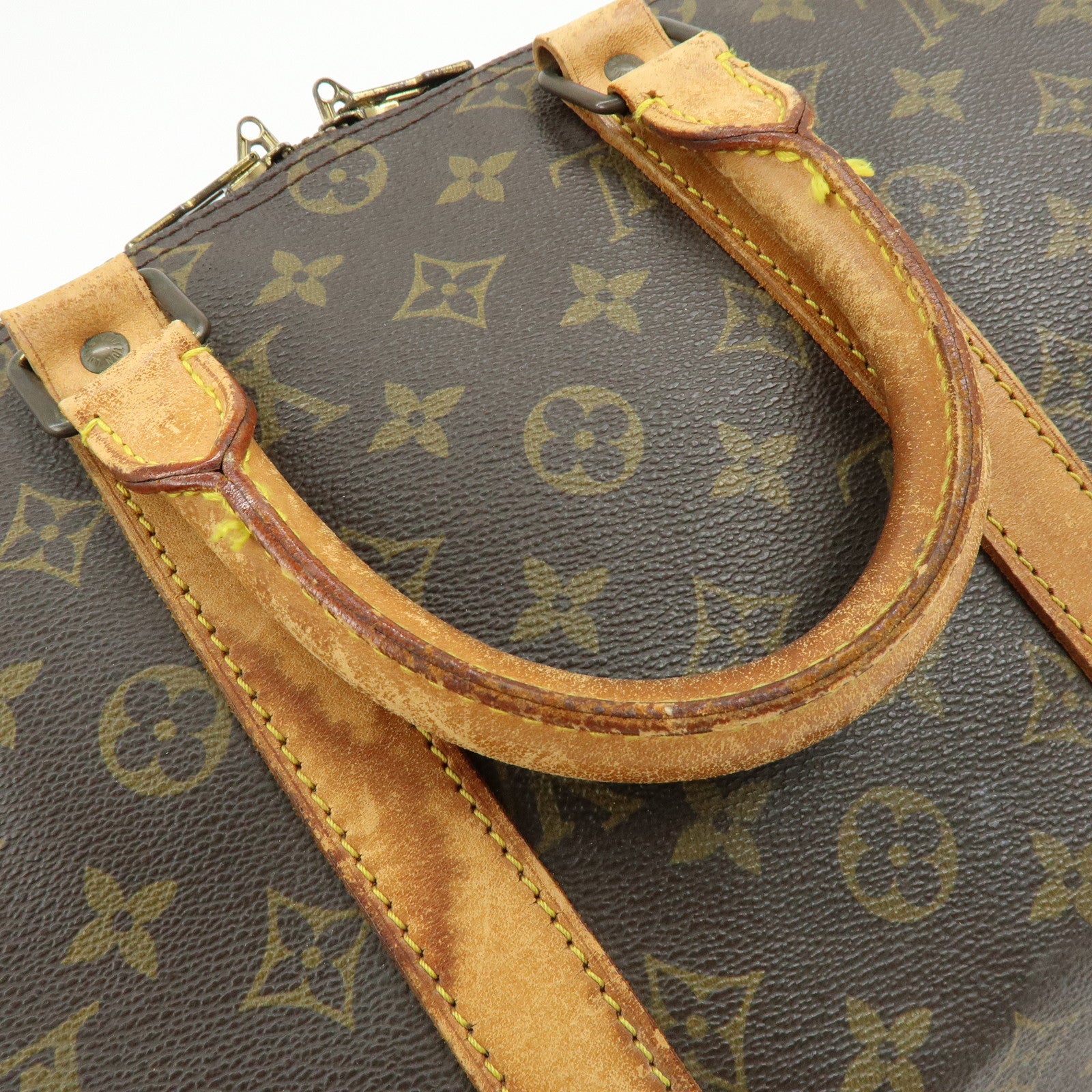 Louis Vuitton Monogram Keep All Bandouliere 45 Boston Bag Brown M41418