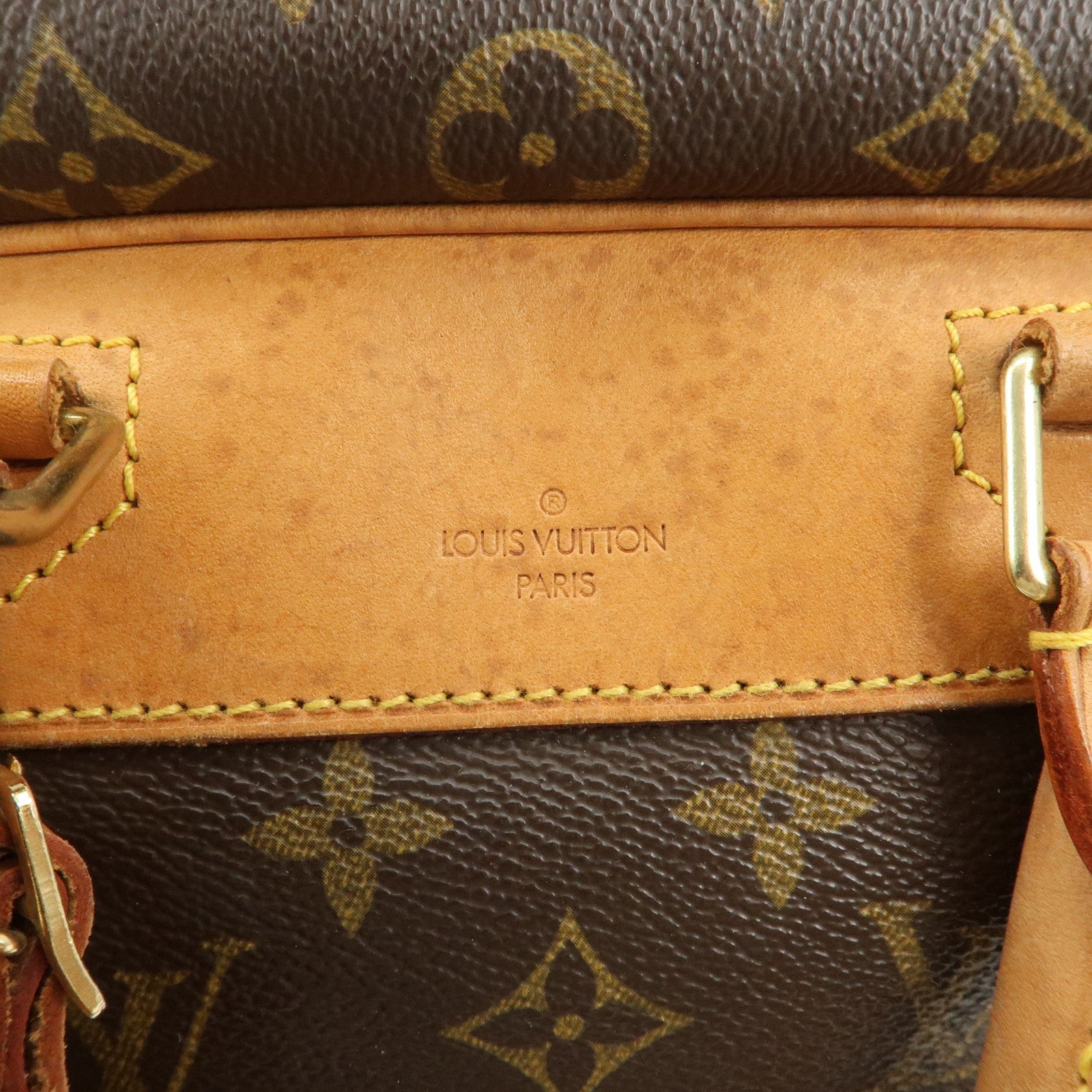 Louis Vuitton Monogram Deauville Hand Bag Brown M47270 Used