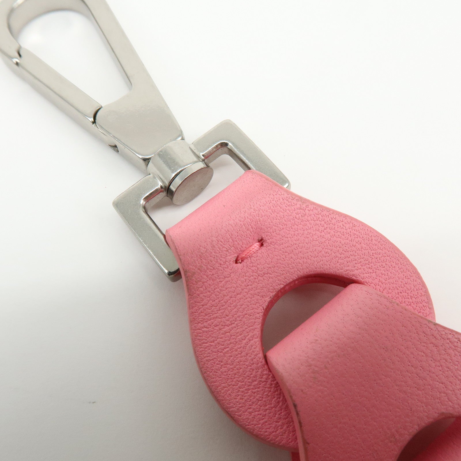 BOTTEGA VENETA Leather Metal Bag Charm Chain Motif Pink 577930