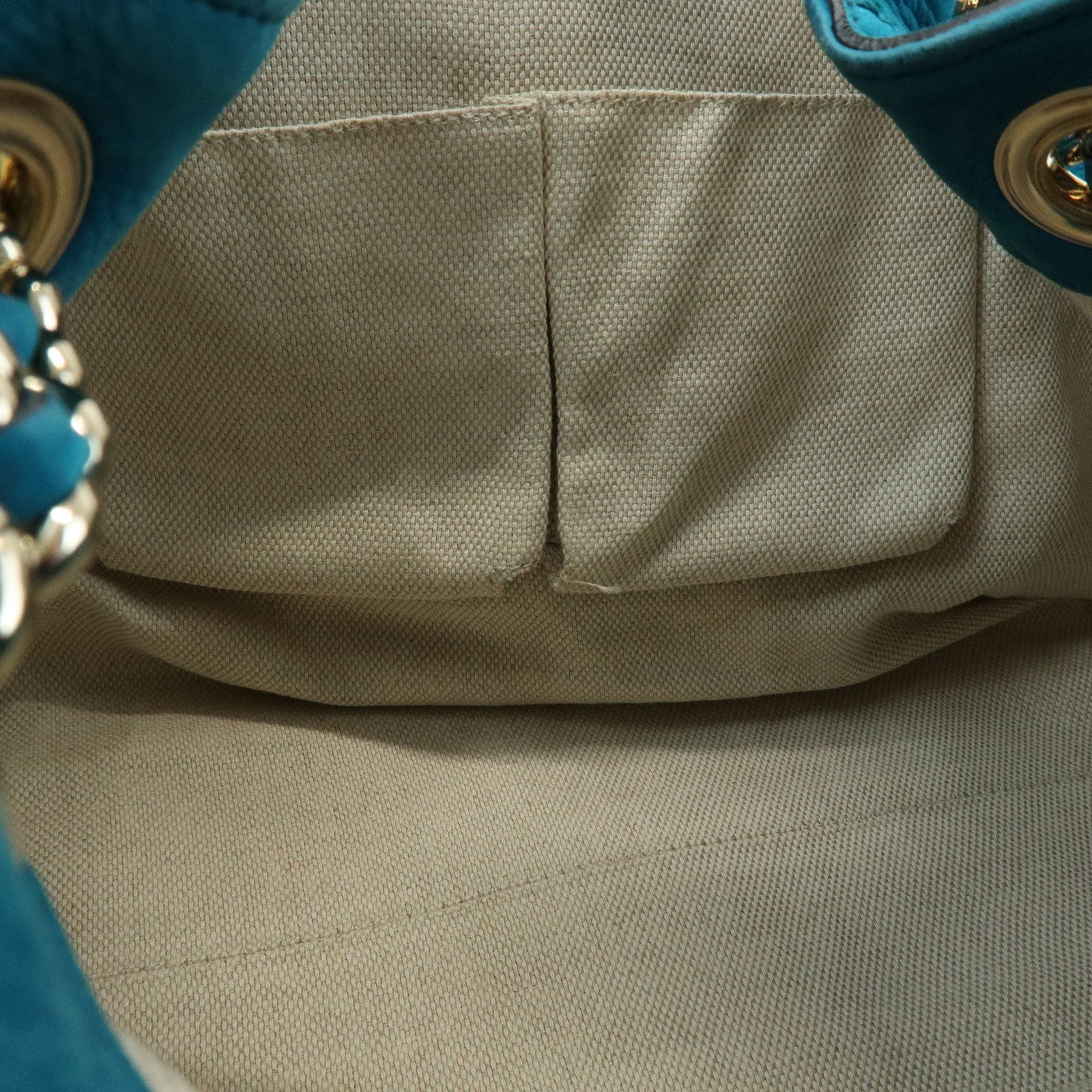 GUCCI SOHO Interlocking G Chain Shoulder Bag Blue 308982