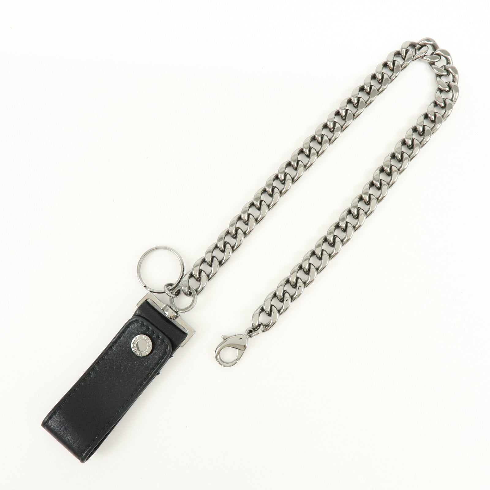 Jimmy Choo Leather Tri-fold Chain Wallet Studs Stars Black
