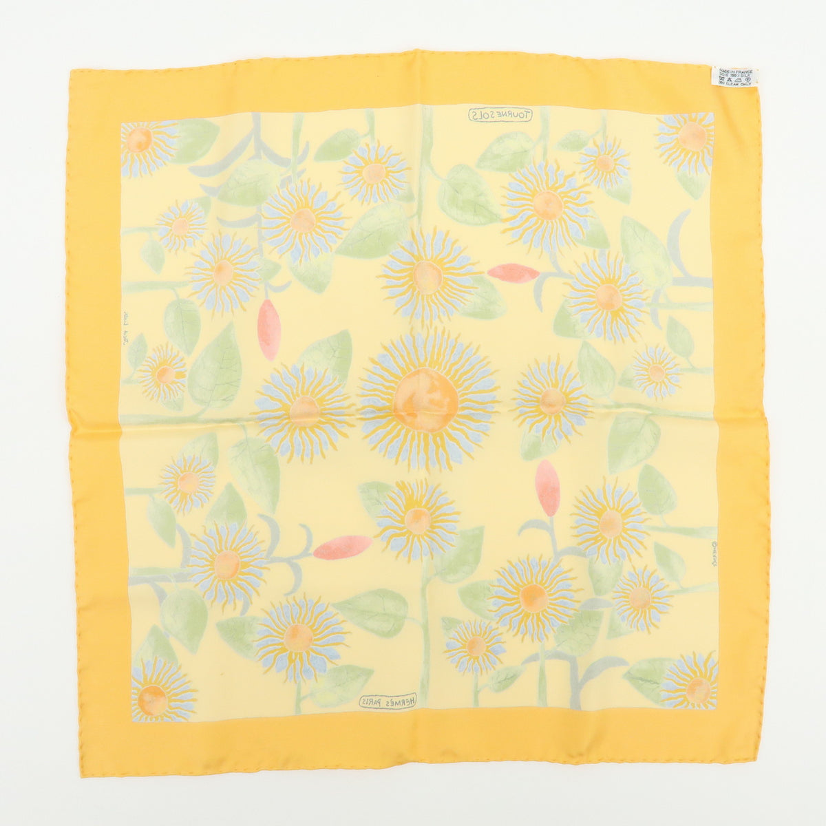 HERMES Lot of 2 Carre 45 Silk 100% Scarf TOURNE SOLS FORCES DE LA VIE