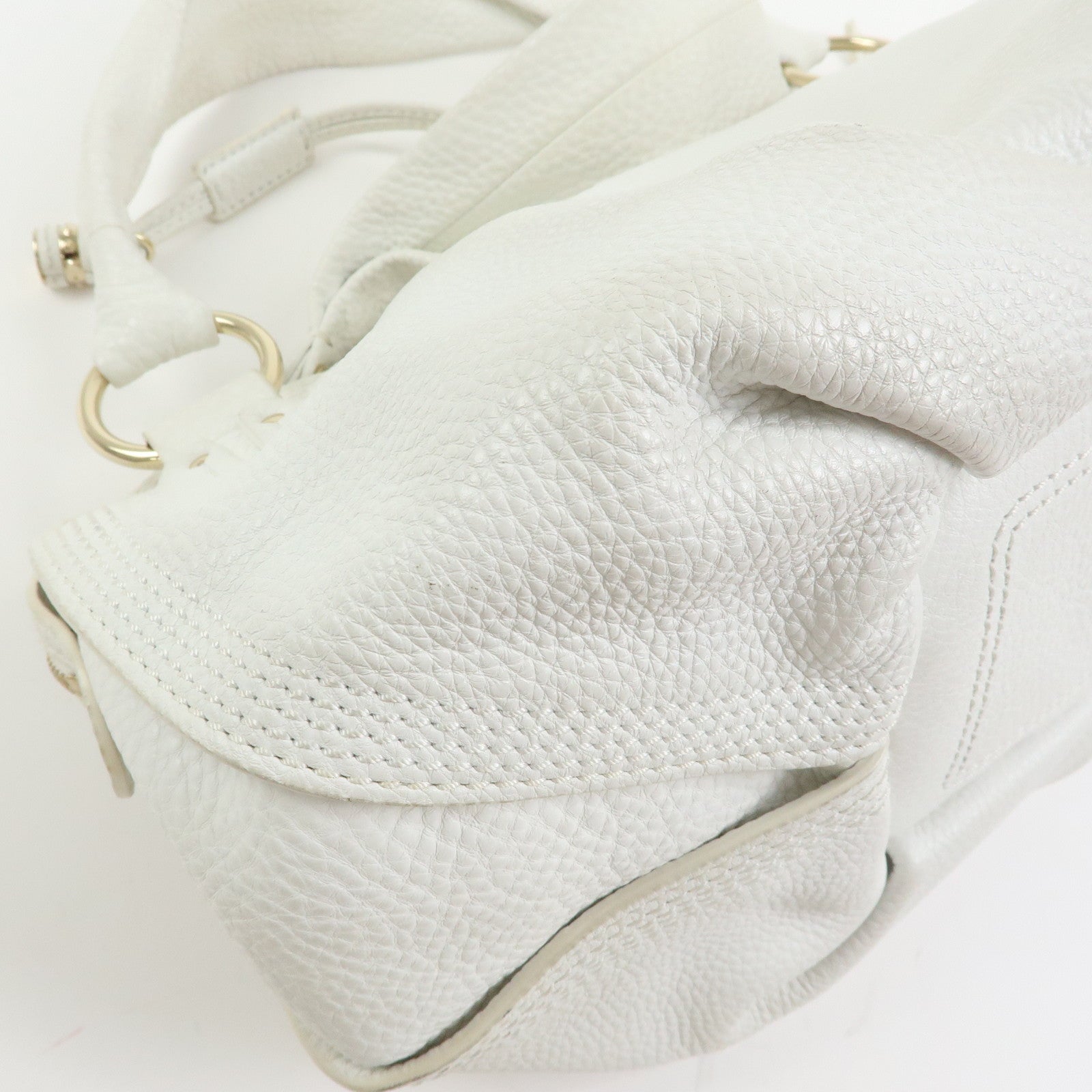 Celine Bittersweet Leather Shoulder Bag Hand Bag Hobo Bag White