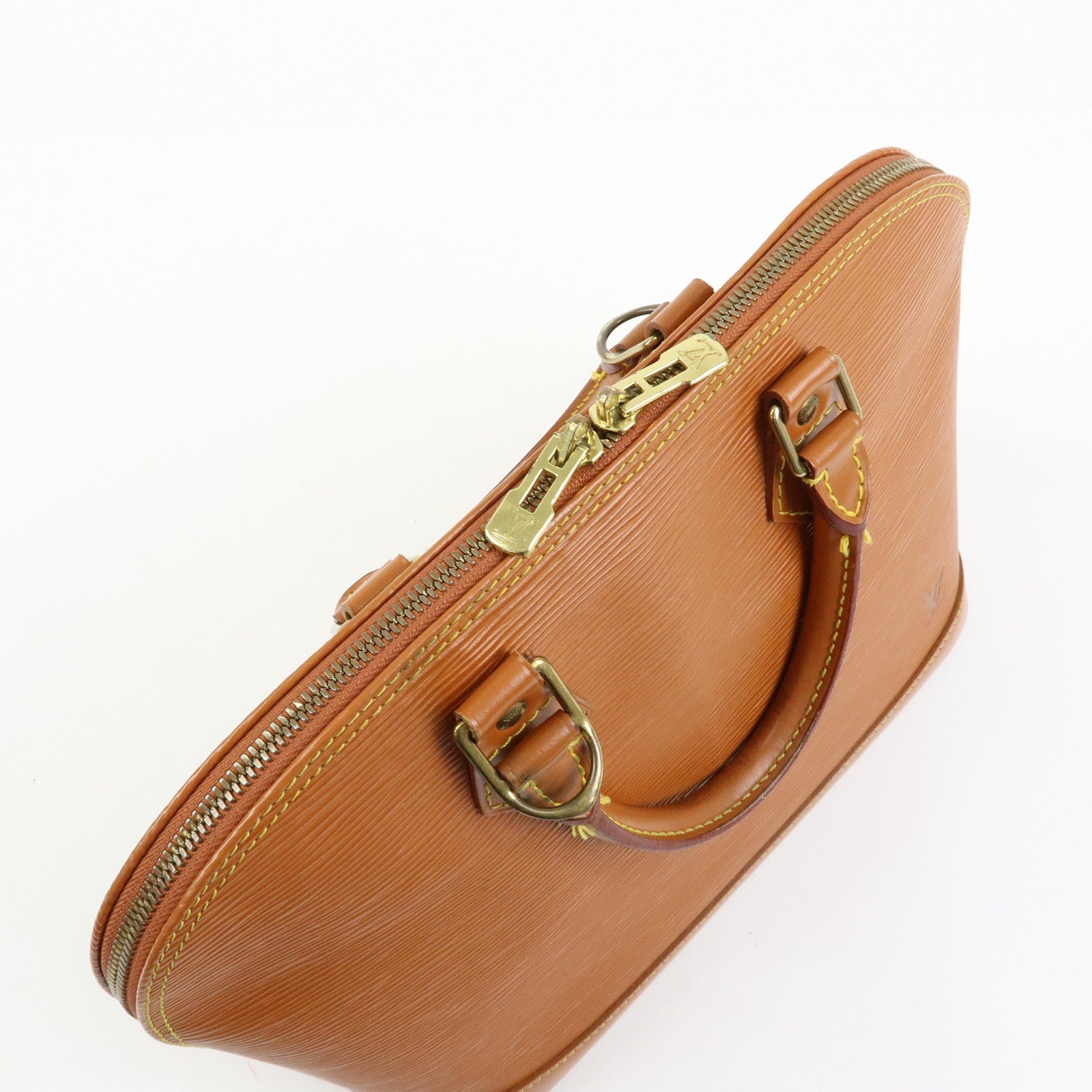 Louis Vuitton Epi Alma PM Leather Hand Bag Zipang Gold M52148