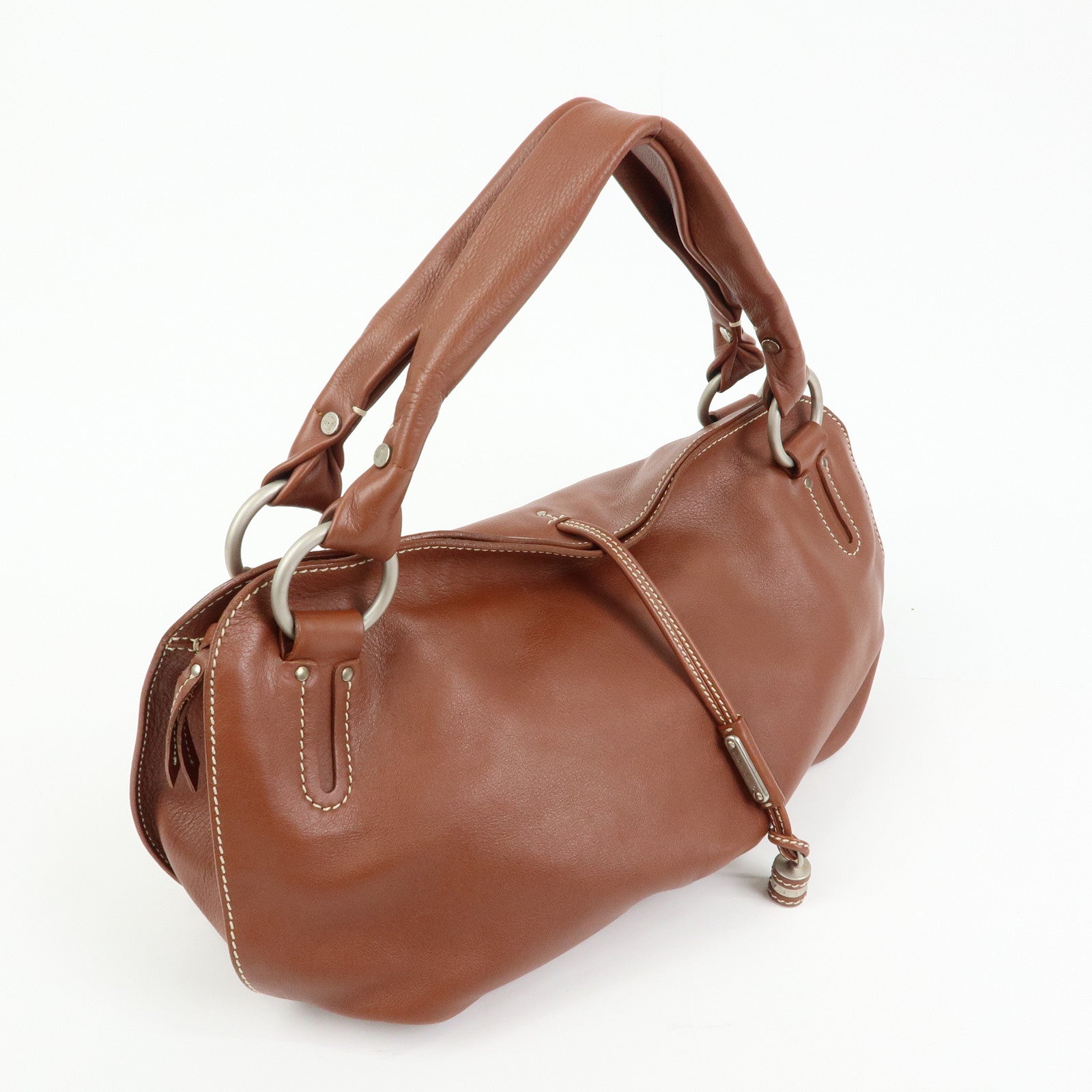 CELINE Bittersweet Leather Shoulder Bag Tote Bag Brown
