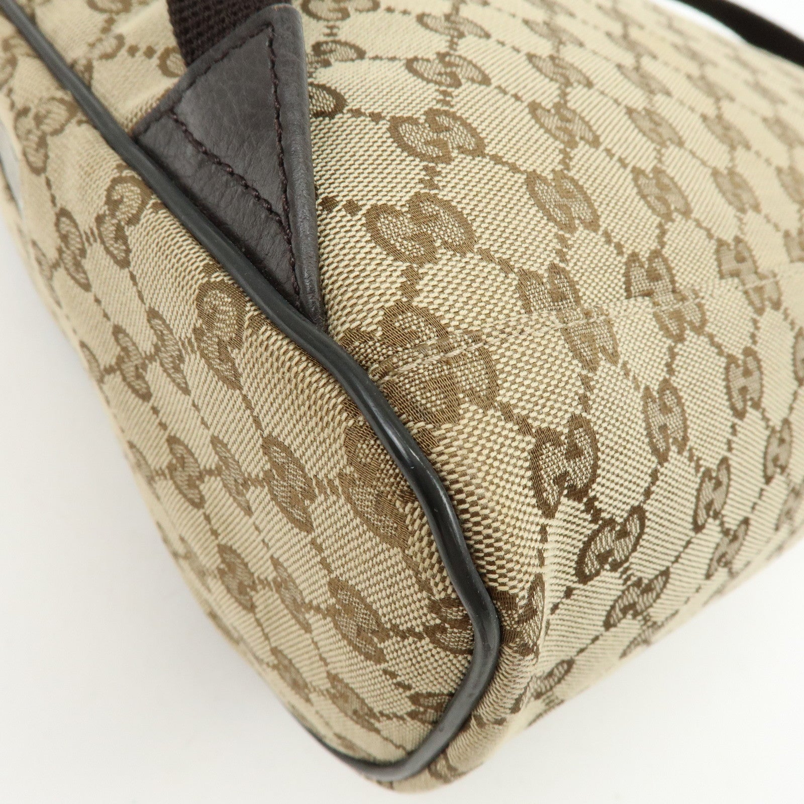 GUCCI GG Canvas Leather Backpack Rucksuck Beige Brown 449906