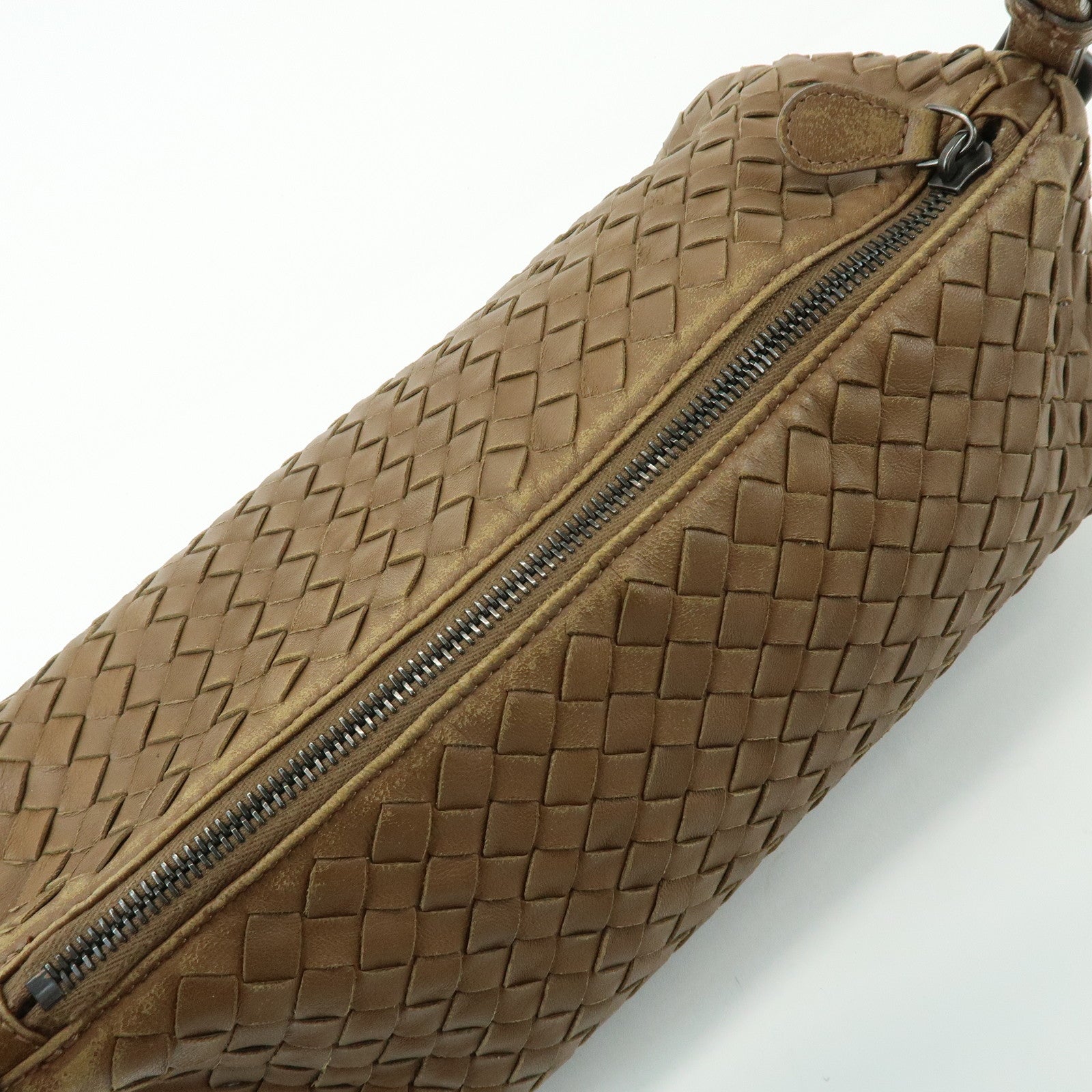 BOTTEGA VENETA Intrecciato Leather Hand Bag Shoulder Bag Mocha Brown