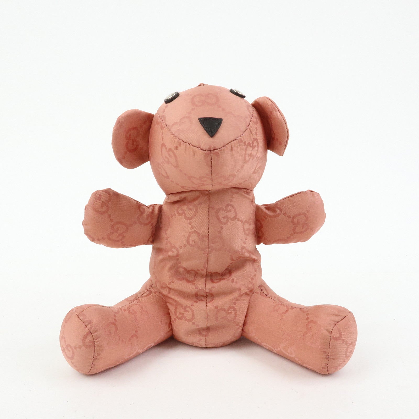GUCCI Teddy Bear GG Nylon Cosmetic Pouch Bag Charm Pink 223669