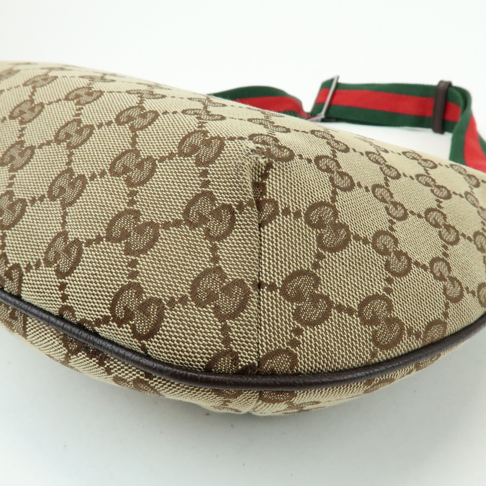 GUCCI Sherry GG Canvas Leather Shoulder Bag Beige Brown 181092