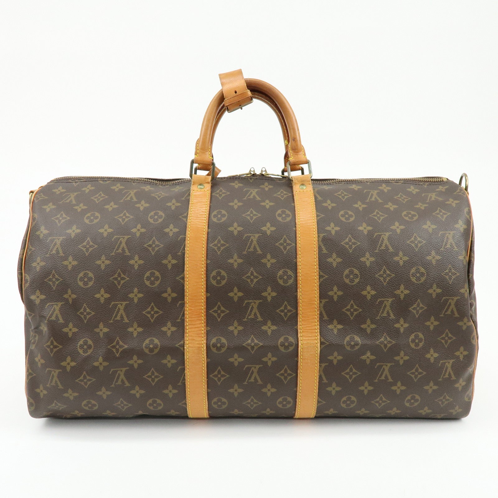 Louis Vuitton Monogram Keep All 55 Bandouliere Boston Bag Brown M56714