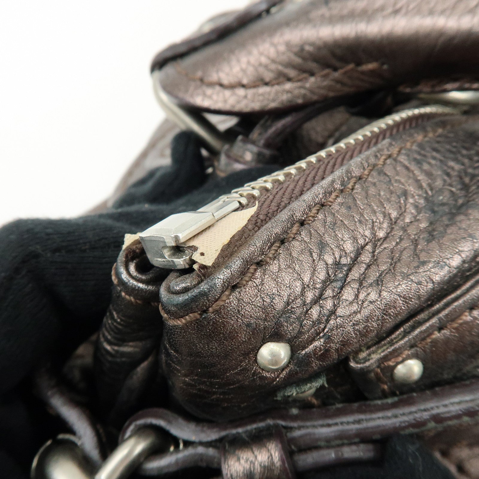 Chloe Paddington Leather Hand Bag Shoulder Bag Bronze
