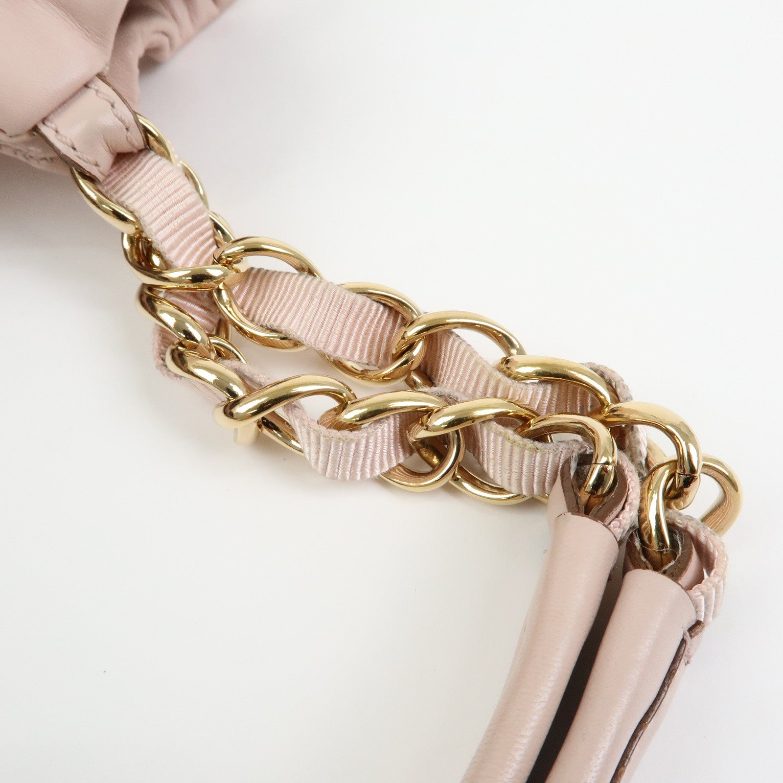 Ferragamo Vara Ribbon Leather Chain Shoulder Bag  Pink