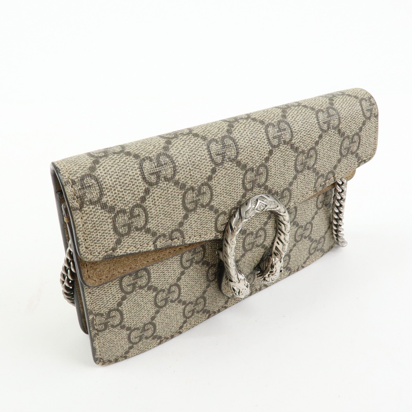 GUCCI Dionysus Super Mini Bag Leather Chain Shoulder Bag Beige 476432