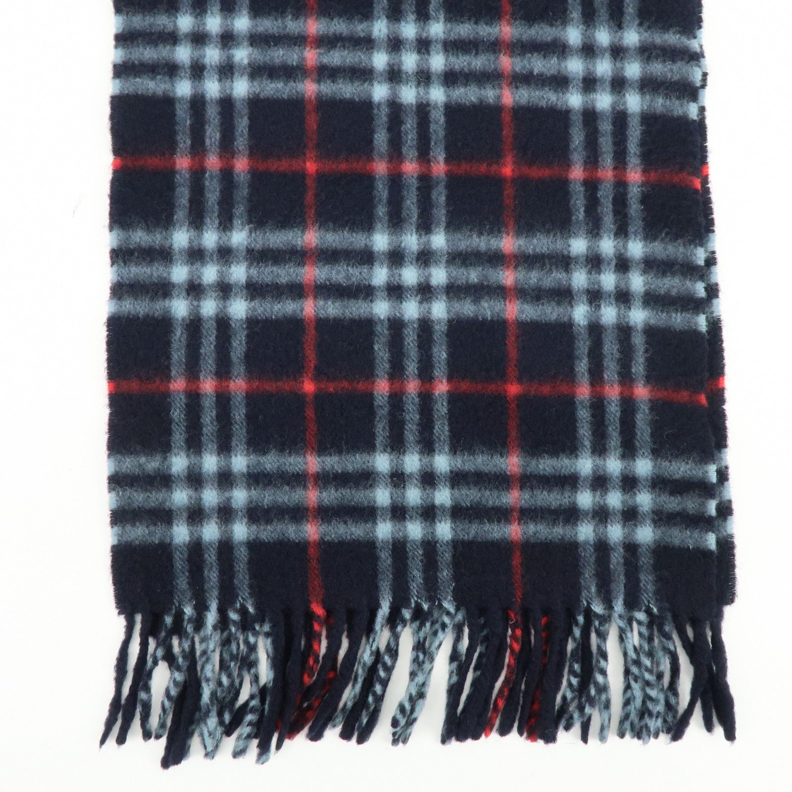 BURBERRY Nova Plaid Lot of 2 Cashmere100% Scarf Stole Red Navy