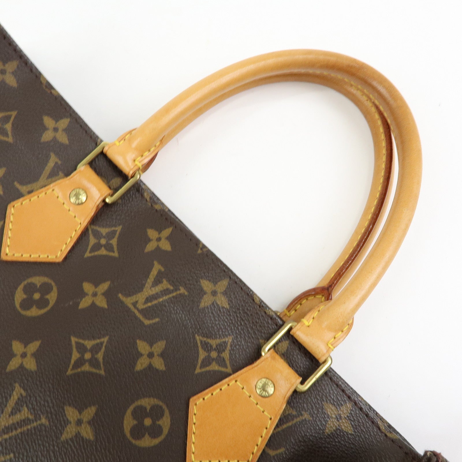 Louis Vuitton Monogram Sac Plat Tote Bag Hand Bag Brown M51140
