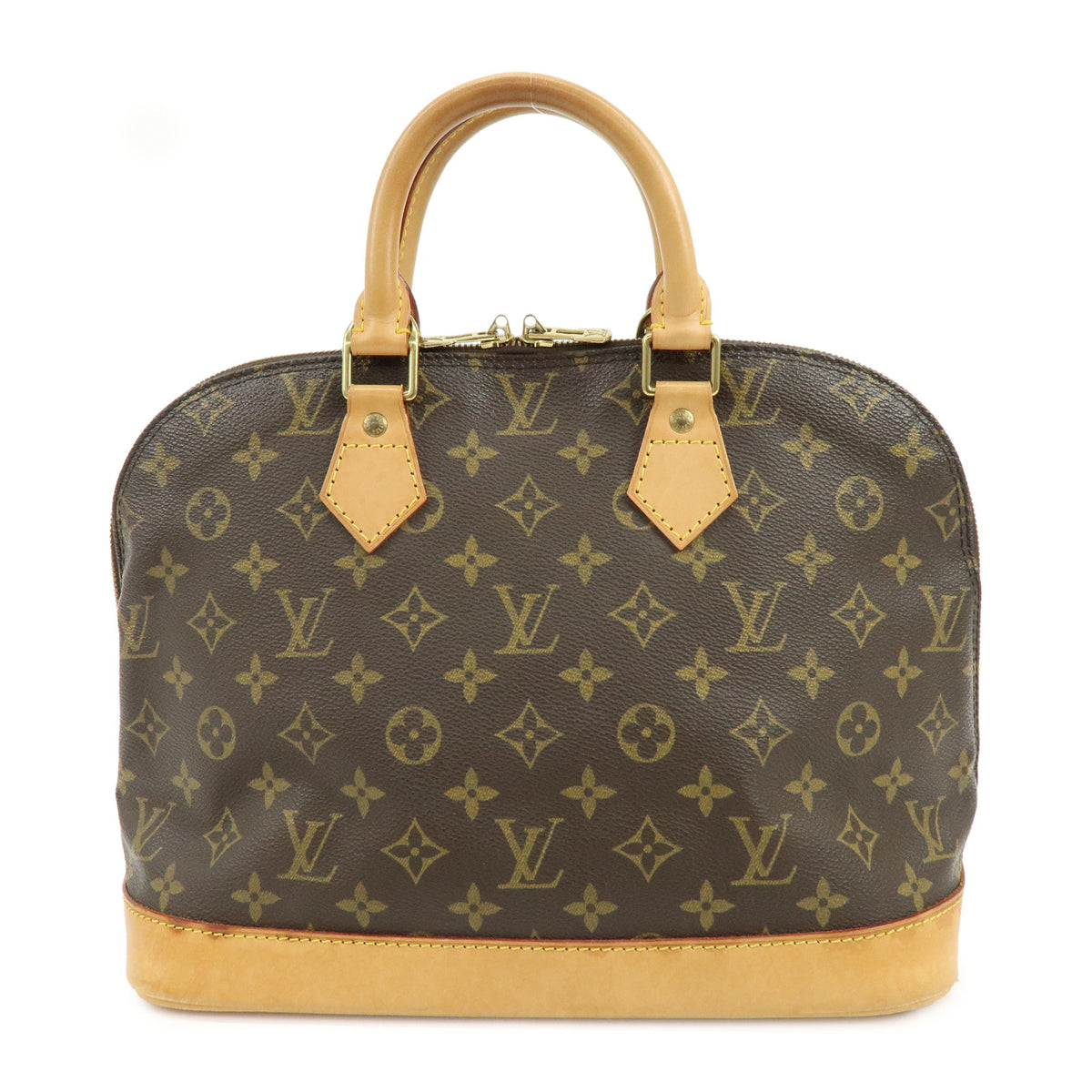 Louis Vuitton Monogram Alma Canvas Leather Hand Bag Brown M51130