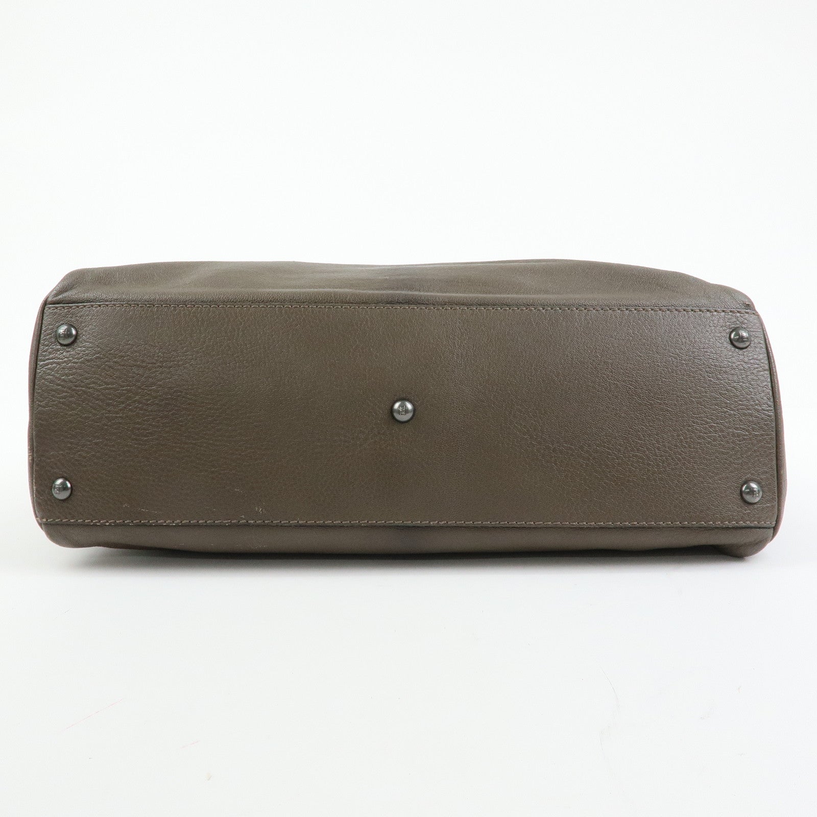 FENDI Peekaboo Large Leather 2Way Bag Shoulder Bag Brown 8BN210
