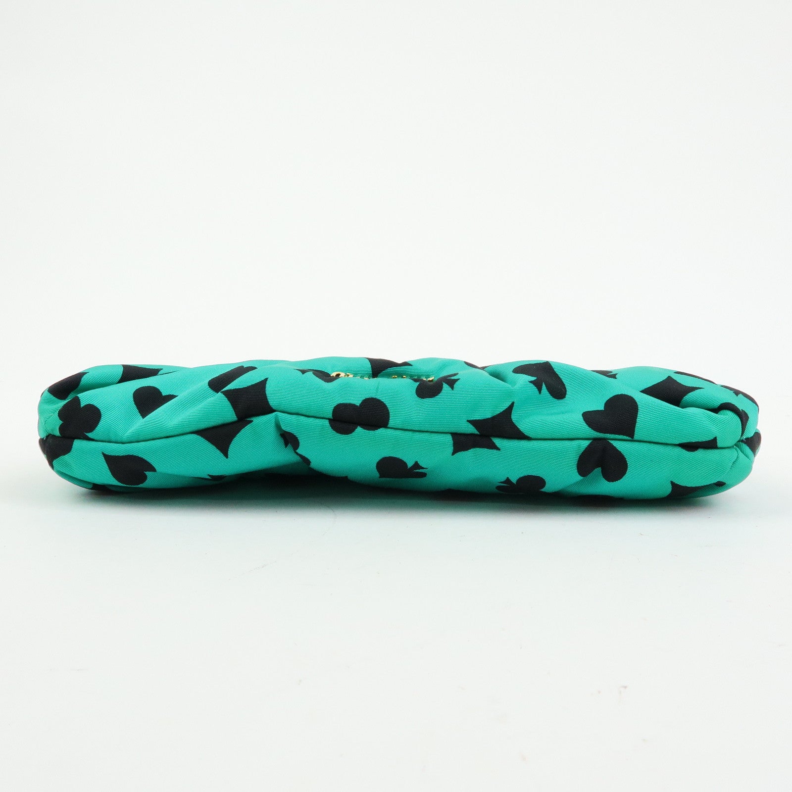 MIU MIU Nylon Playing Card Print Clutch Bag Cosmetic Pouch Green