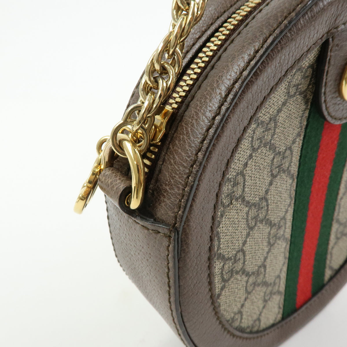 GUCCI Ophidia Sherry Double G Round Mini Chain Shoulder Bag 550618