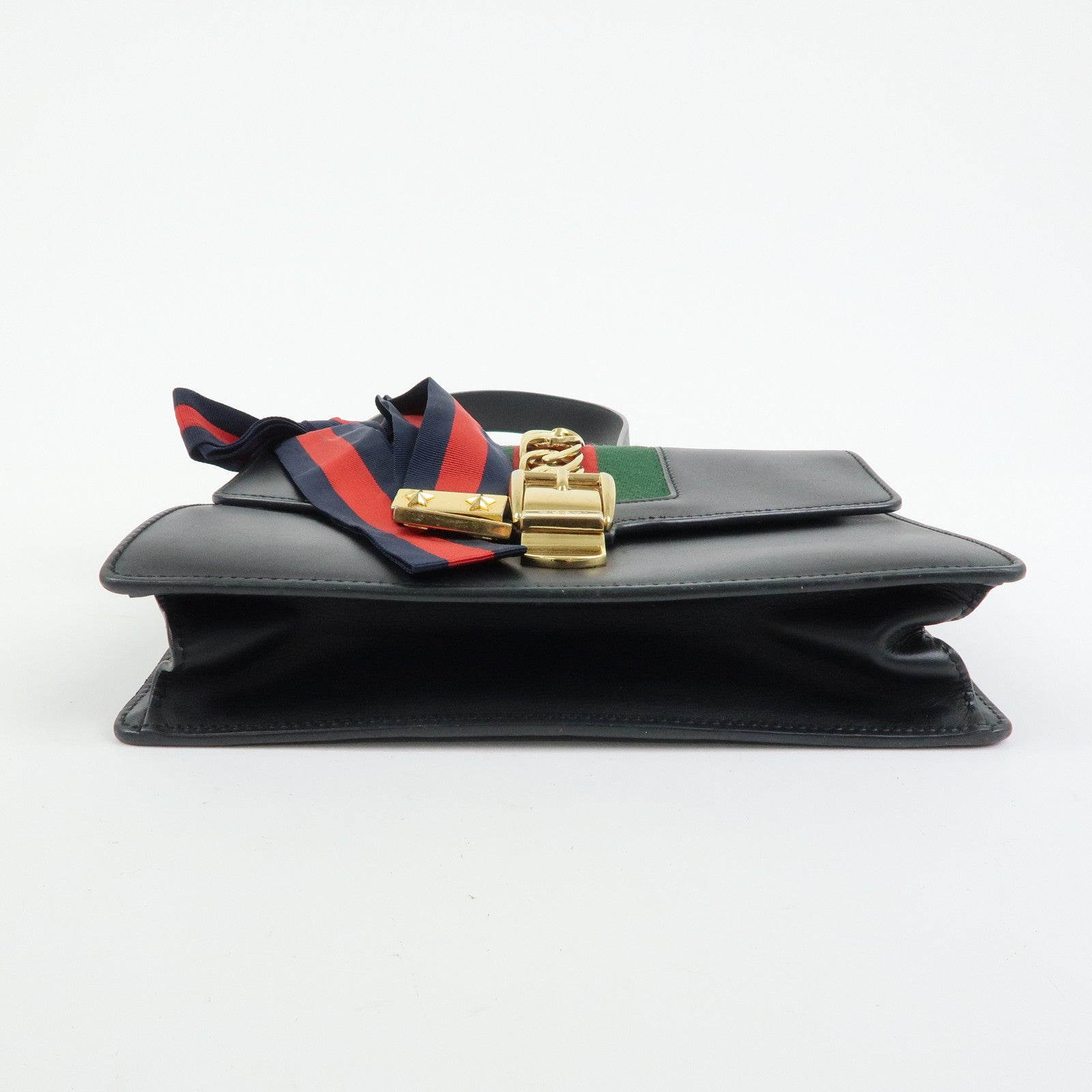 Gucci Sylvie Sherry Leather Shoulder Bag Crossbody Bag Black 421882